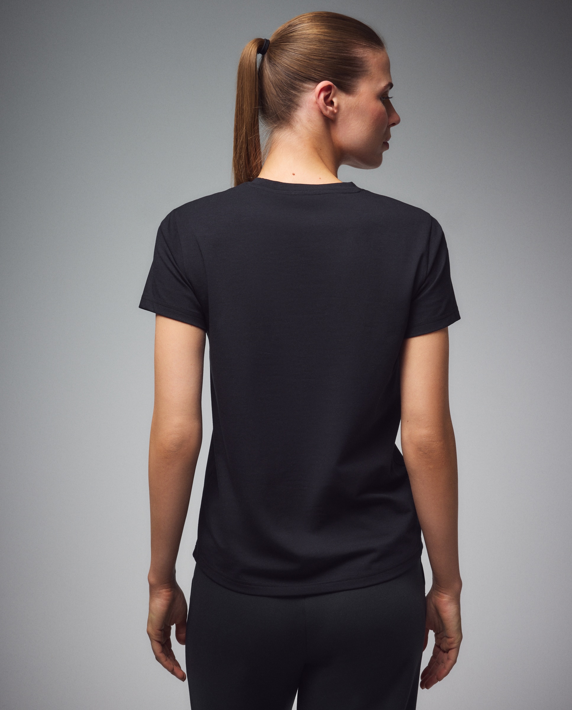 Camiseta de manga corta Sportcasual de mujer Boomerang - Negro Negro-3