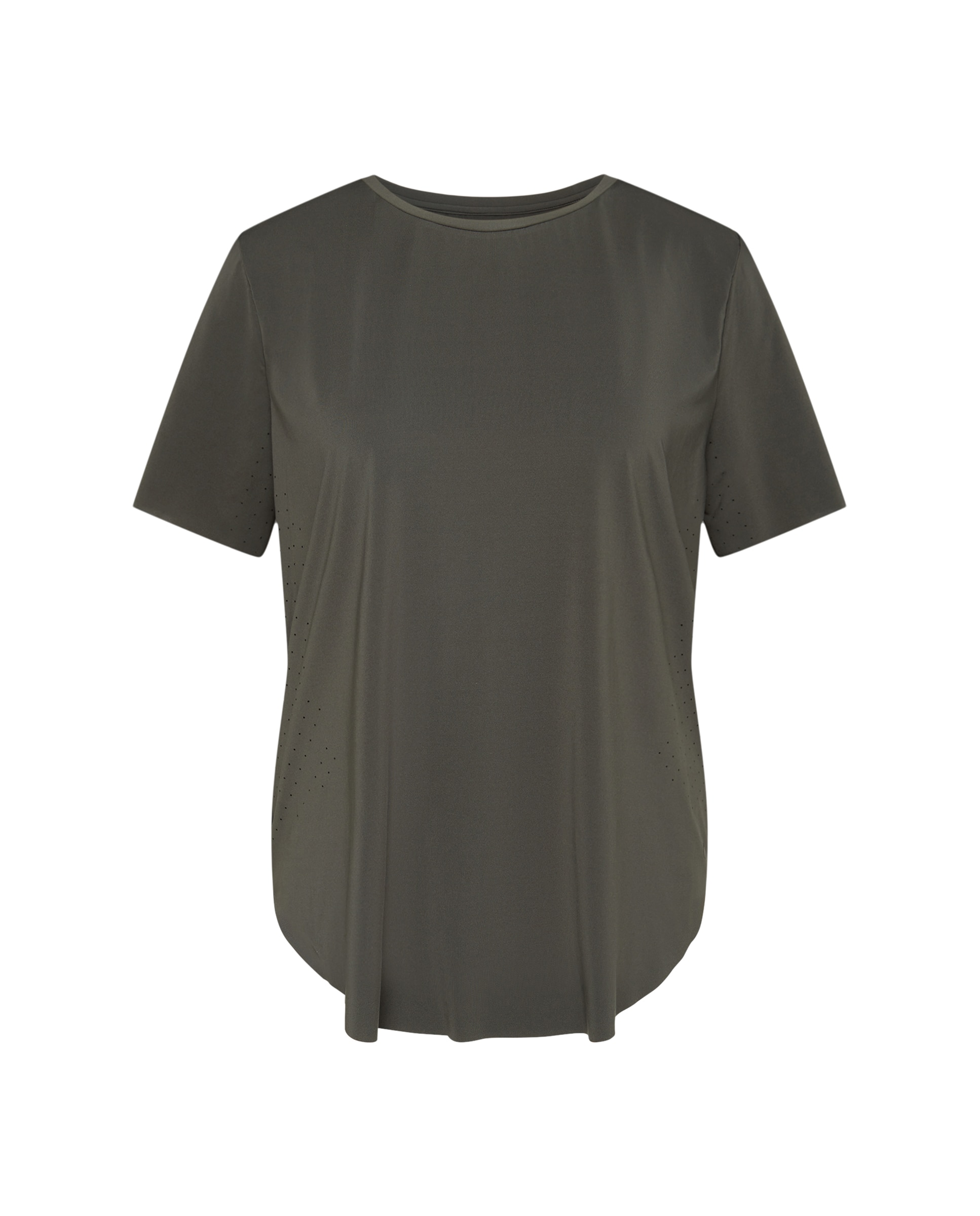 T-shirt de Training de Mulher com Manga Curta Micro Perfurada 580 Musgo-4
