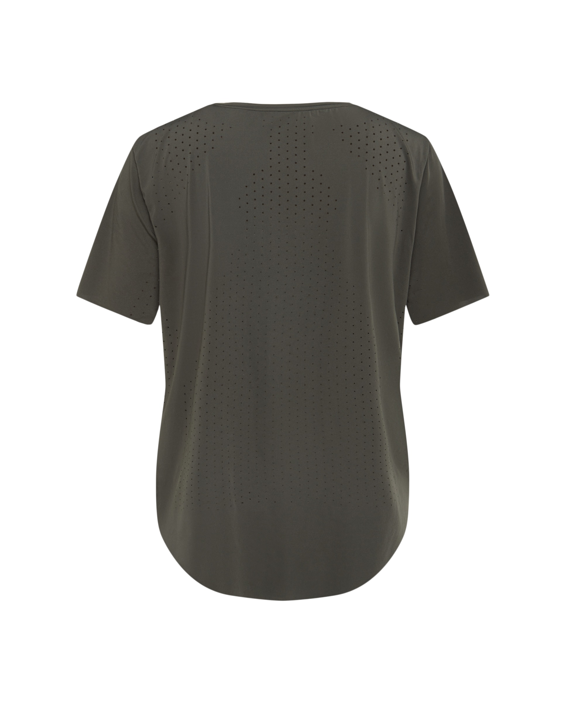 T-shirt de Training de Mulher com Manga Curta Micro Perfurada 580 Musgo-5