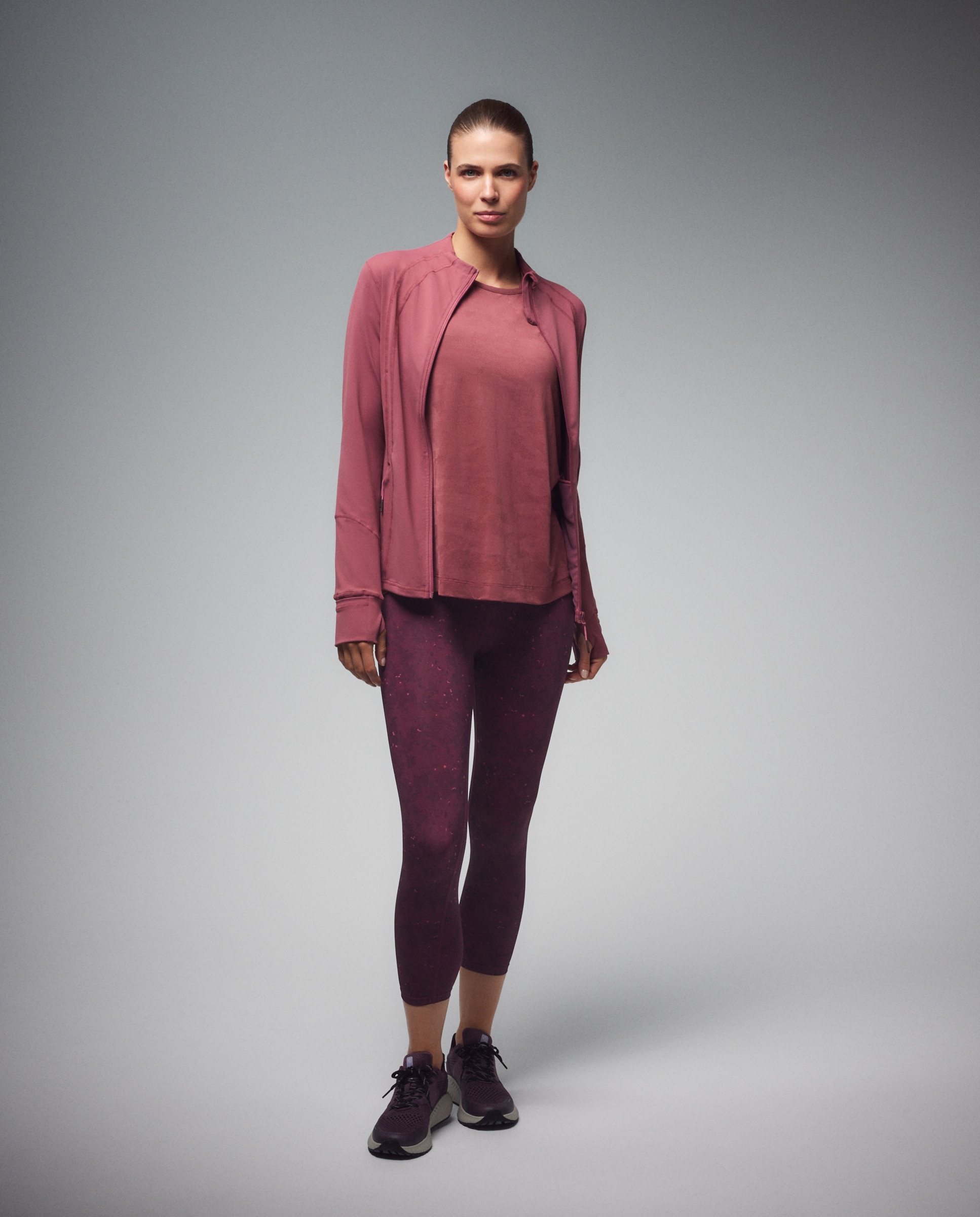 Camiseta jacquard de manga corta training de mujer Boomerang - 230 Rosa oscuro 230 Rosa oscuro-2