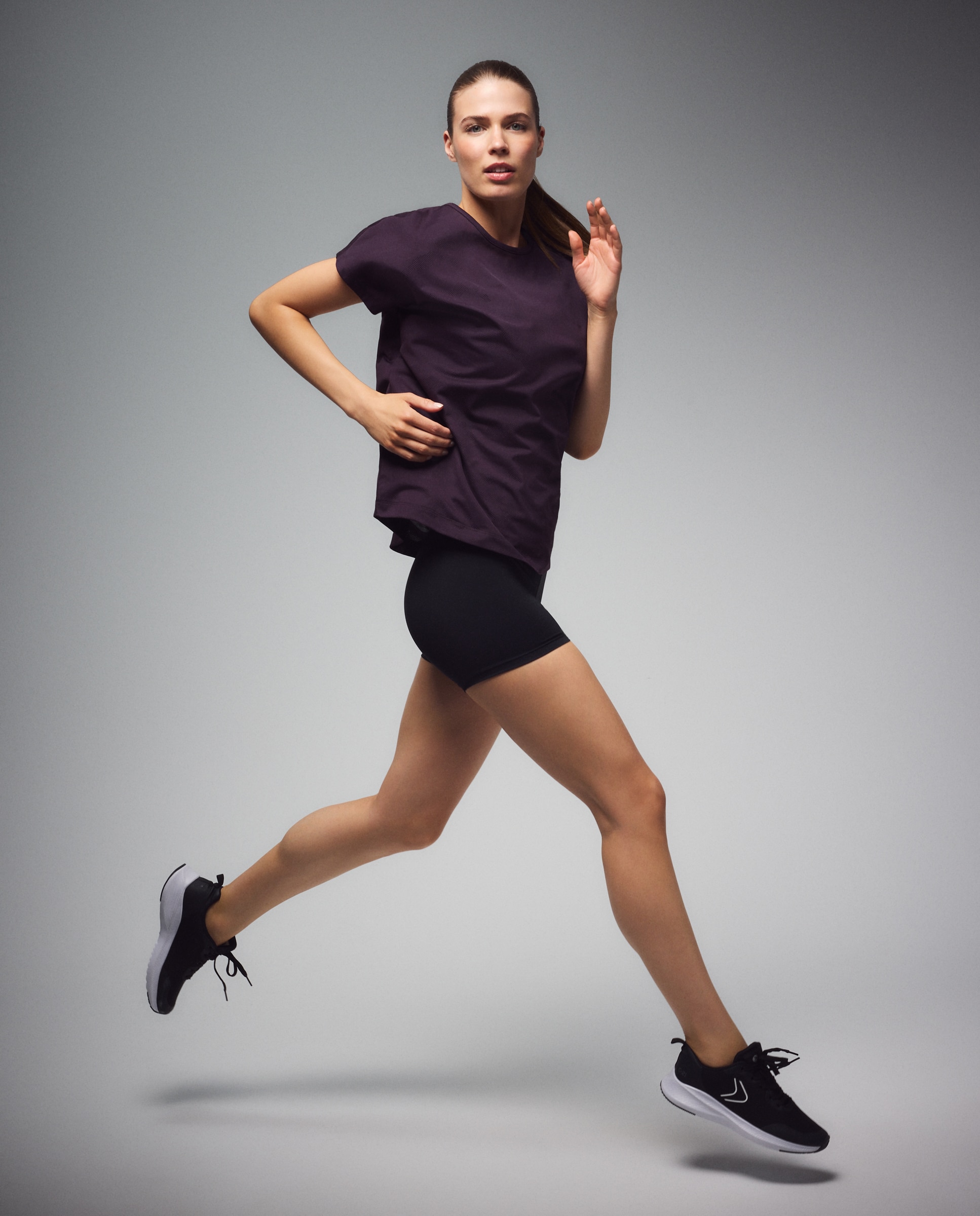 Camiseta jacquard de manga corta training de mujer Boomerang - 291 Berenjena 291 Berenjena-2