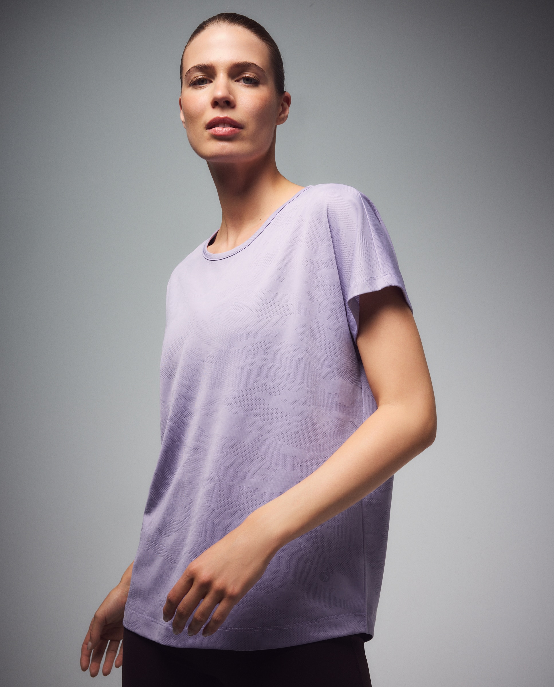 Camiseta jacquard de manga corta training de mujer Boomerang - 283 Lavanda 283 Lavanda-1