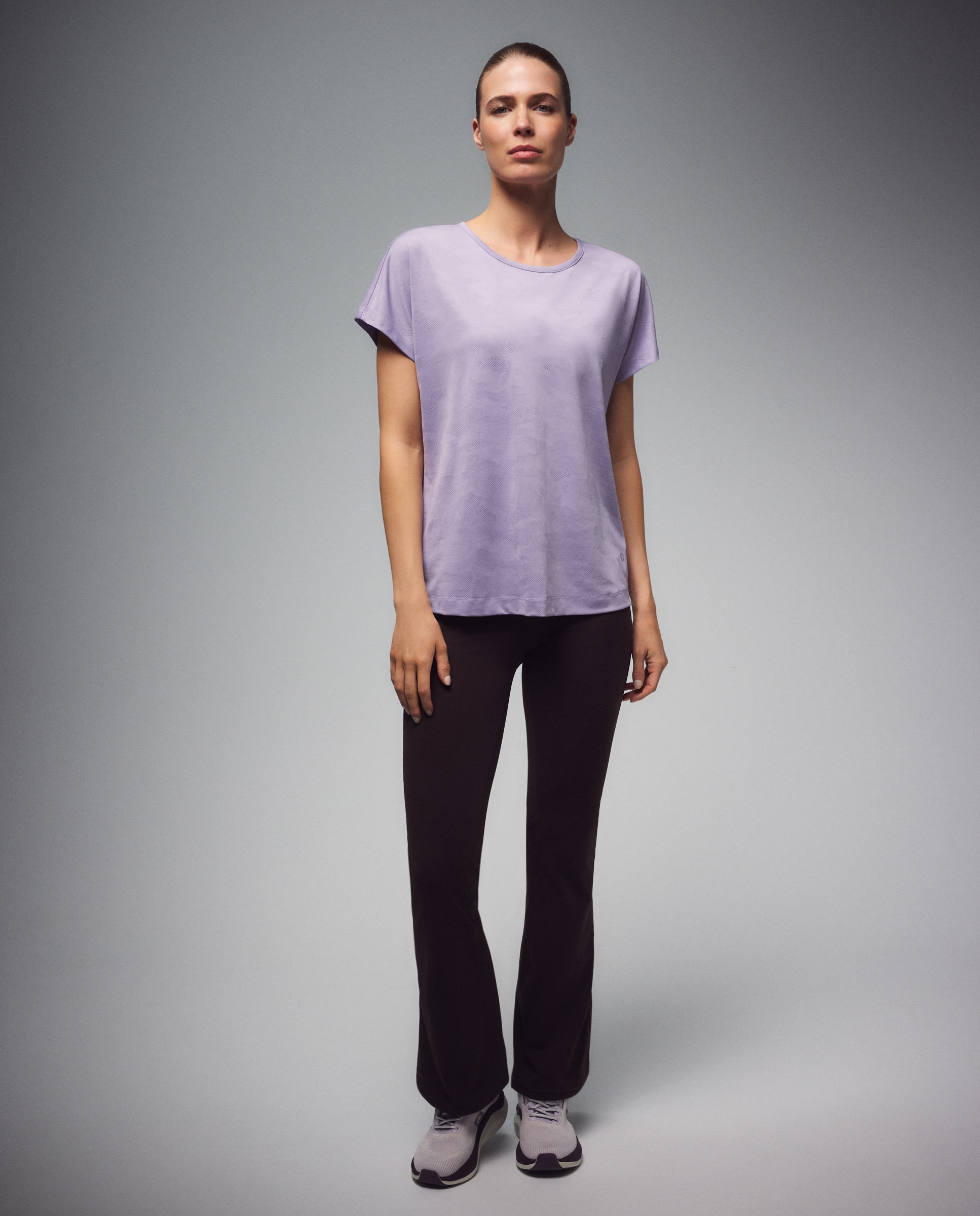 Camiseta jacquard de manga corta training de mujer Boomerang - 283 Lavanda 283 Lavanda-2