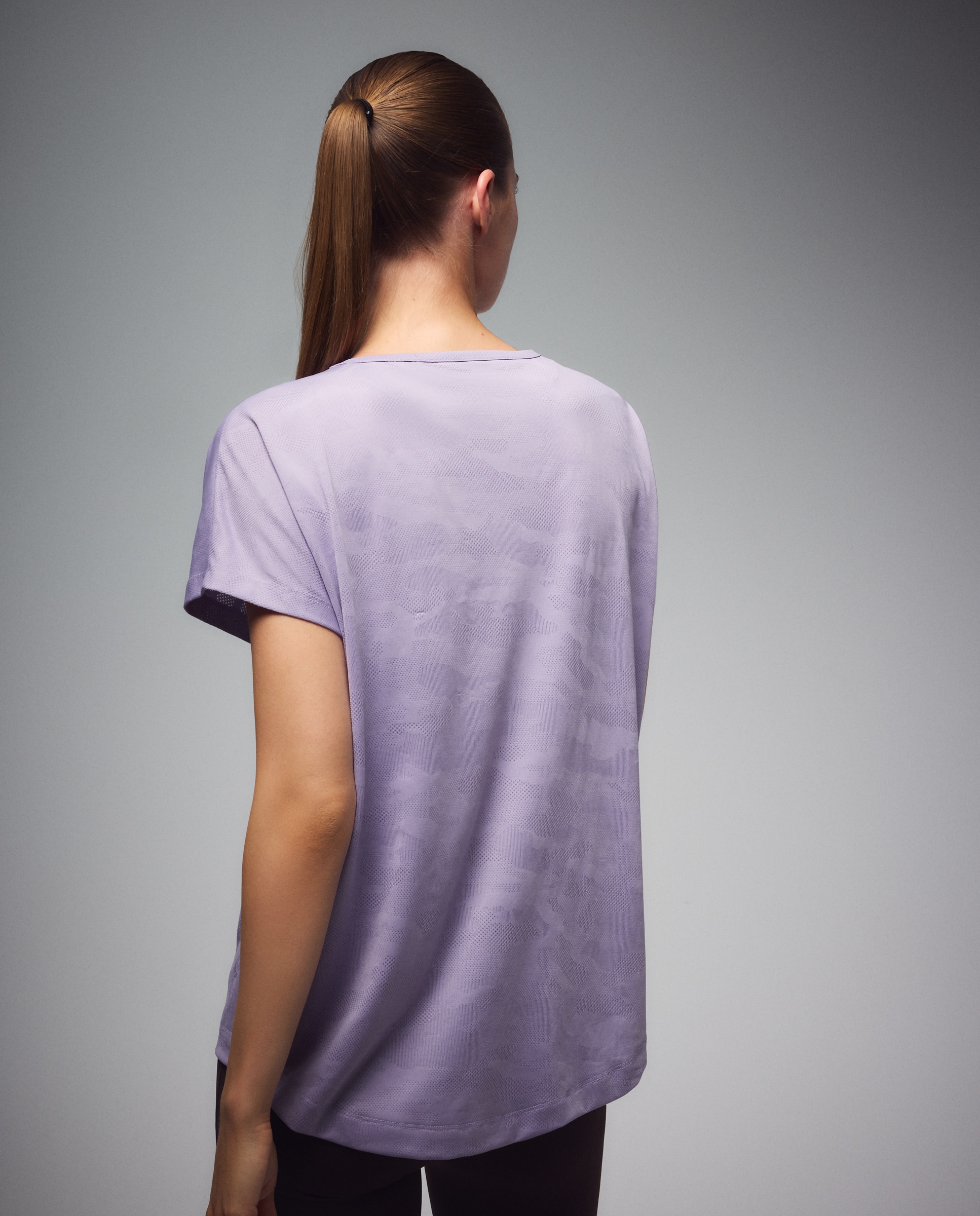 Camiseta jacquard de manga corta training de mujer Boomerang - 283 Lavanda 283 Lavanda-3