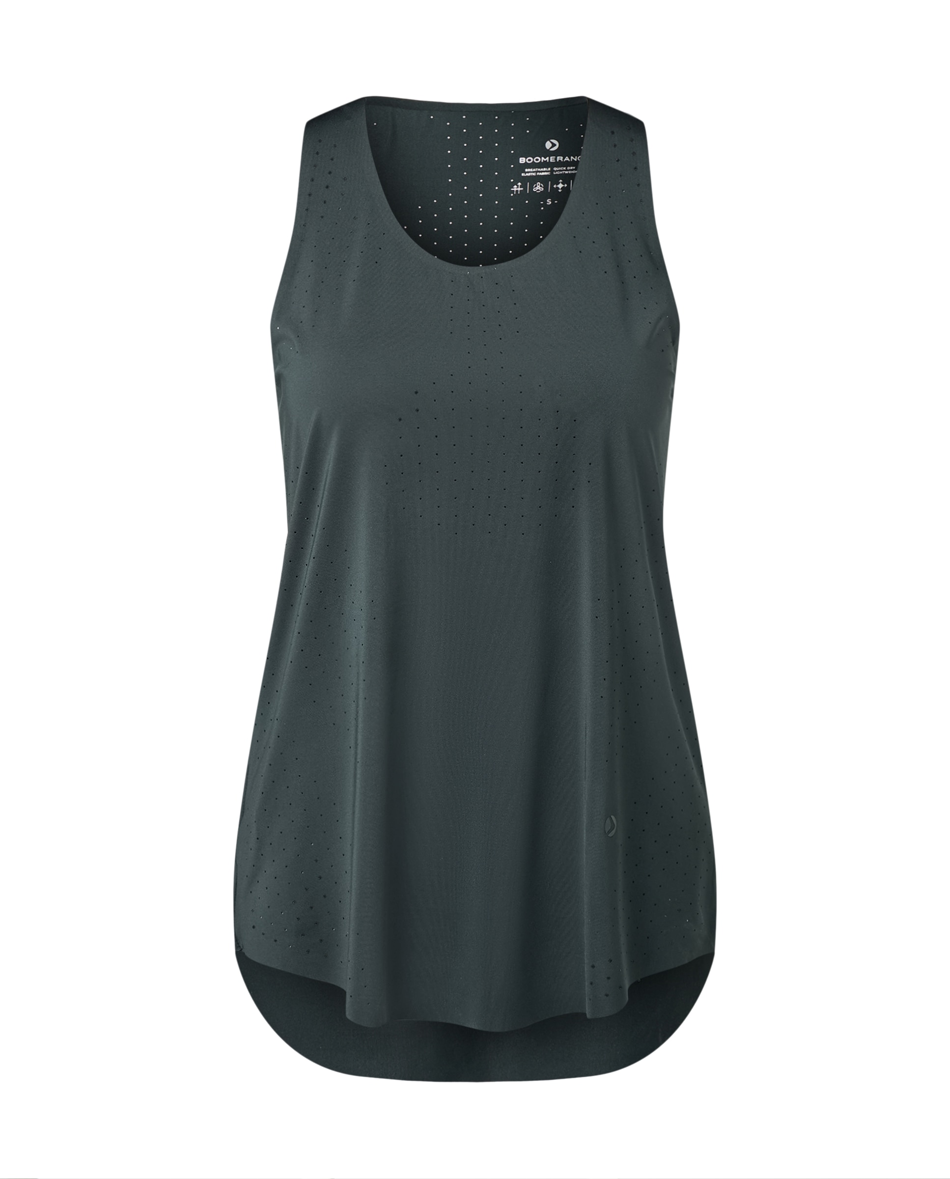Camiseta sin mangas microperforada de training de mujer Boomerang - 530 Verde oscuro 530 Verde oscuro-4