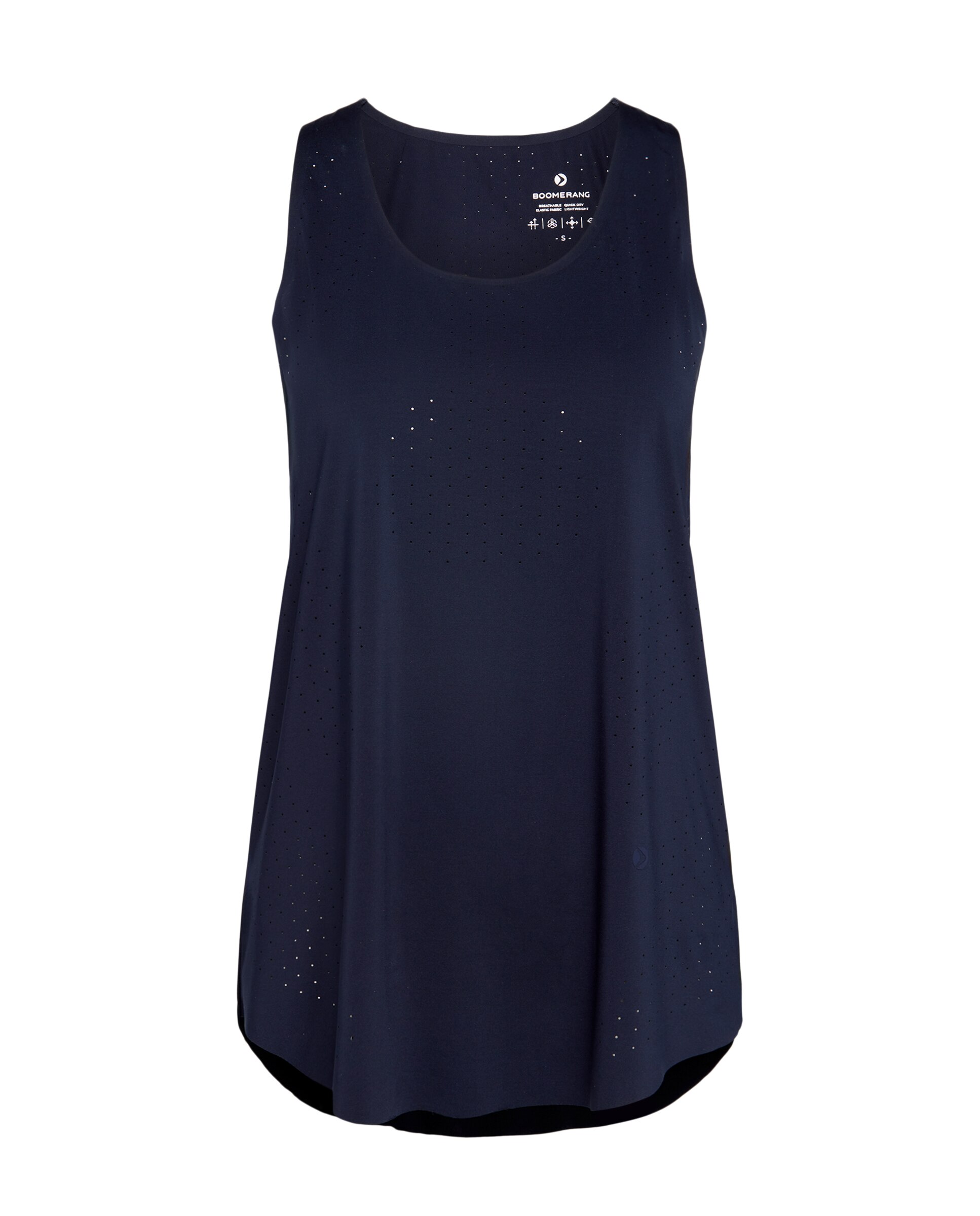 Camiseta sin mangas microperforada de training de mujer Boomerang - Azul marino Azul marino-4