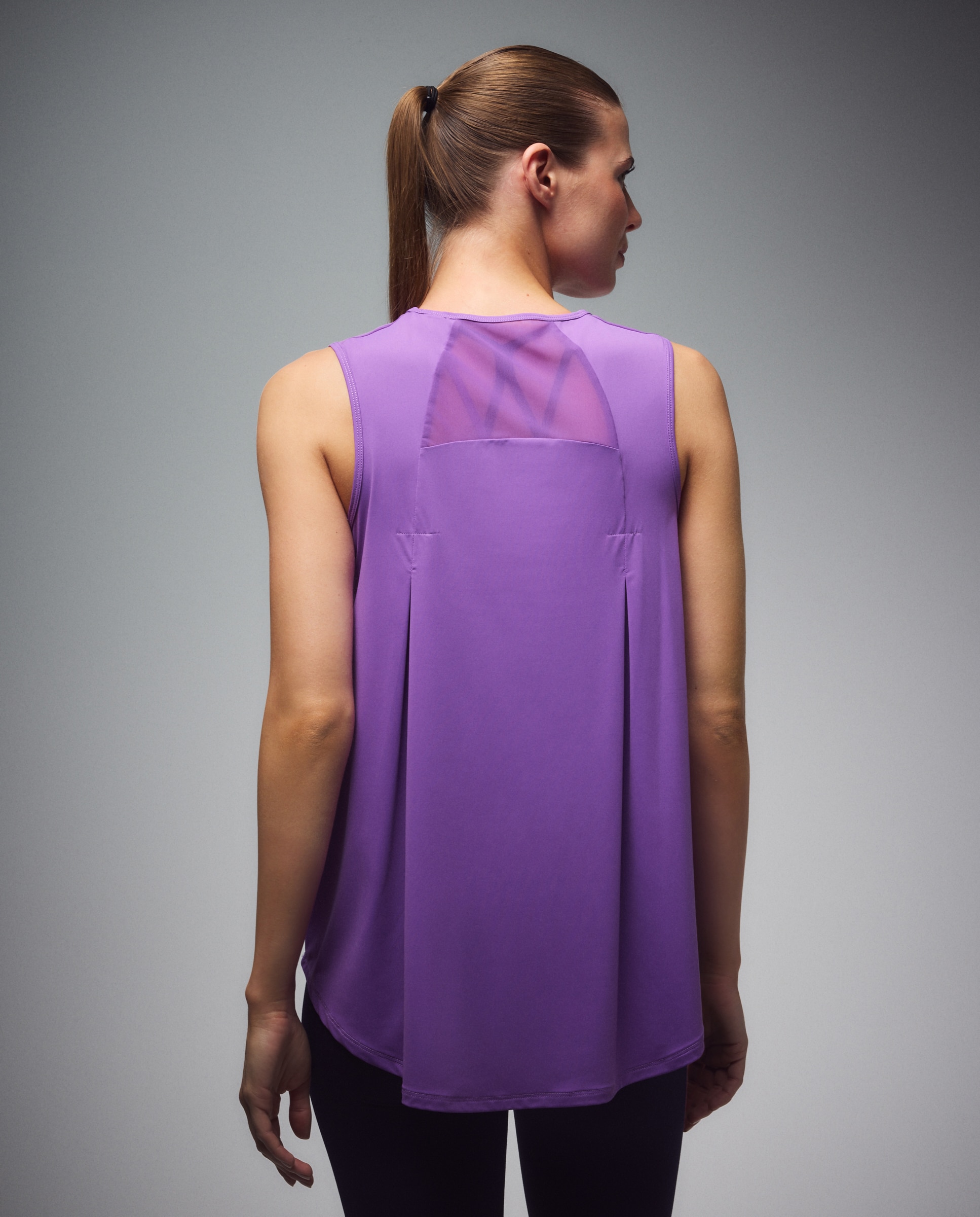 T-shirt sem Mangas de Yoga de Mulher Roxo-3