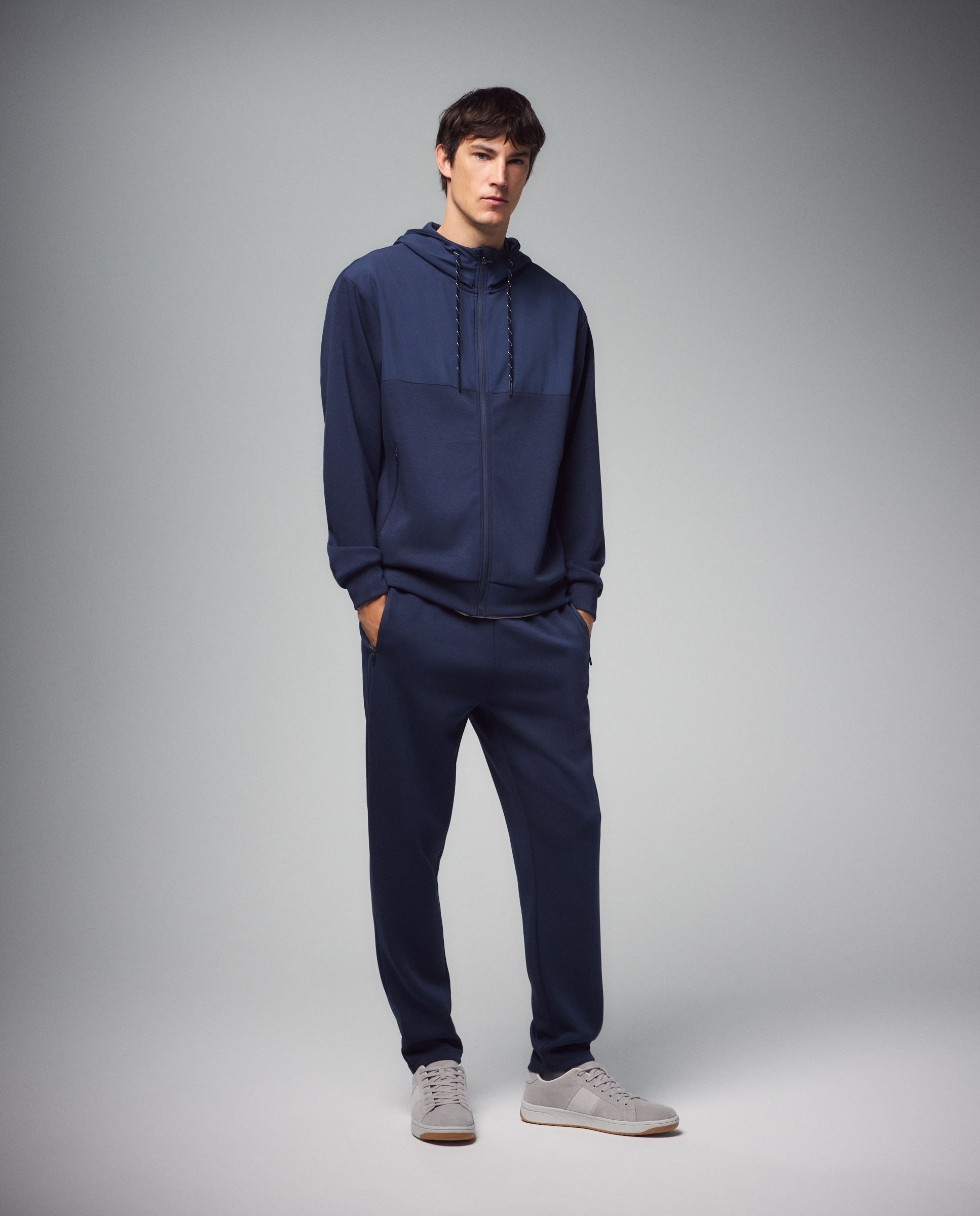 Chándal de viscosa con capucha Sportcasual de hombre Boomerang - Azul marino Azul marino-1