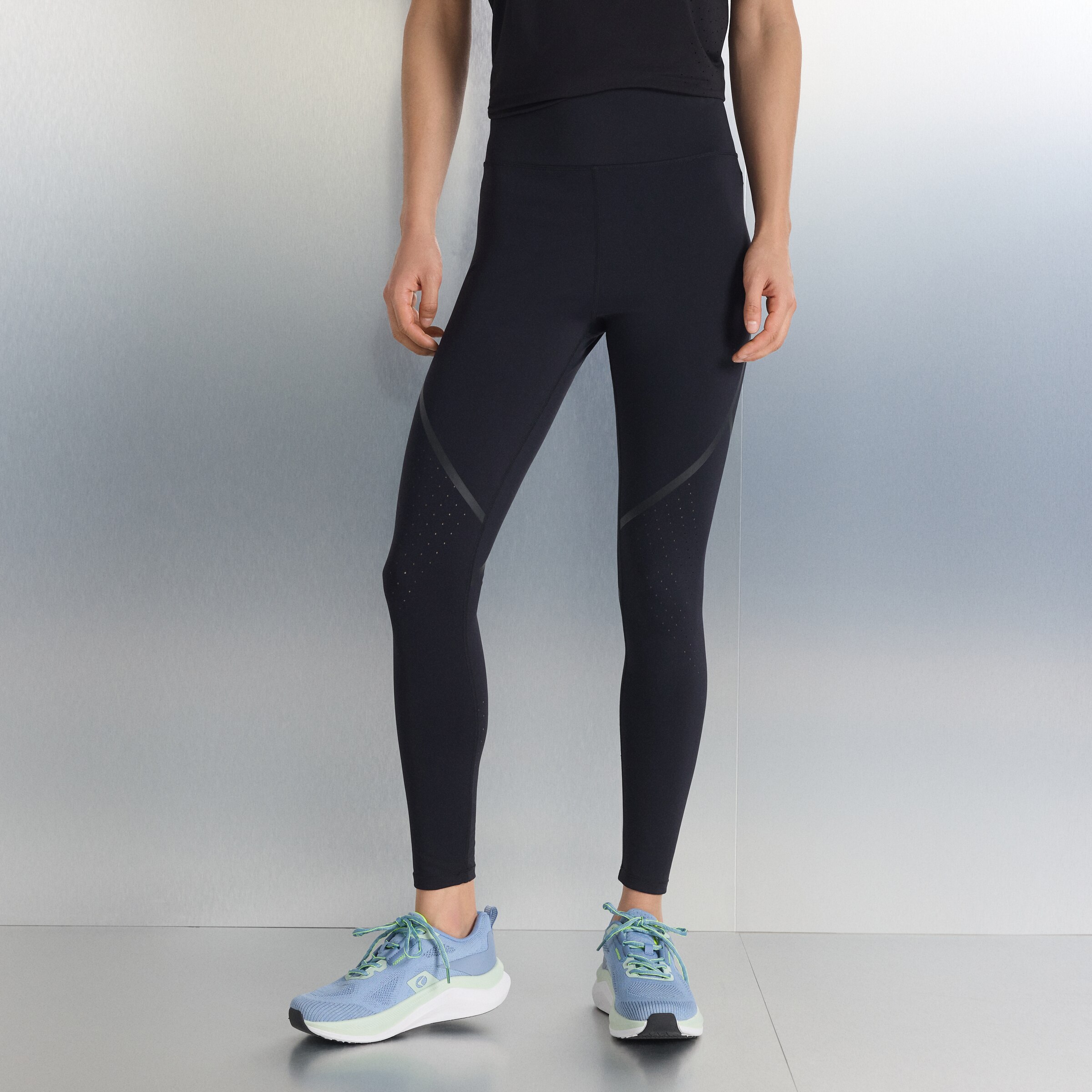 Leggings de Cintura Subida de Training de Mulher Preto-2