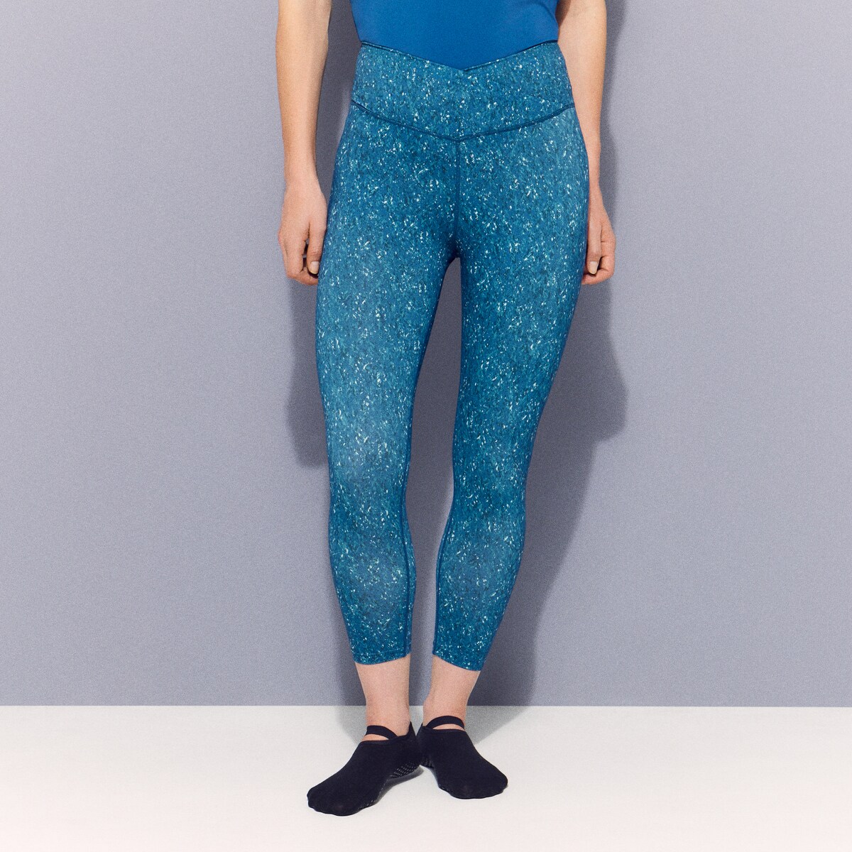 Leggings de Yoga de Mulher com Cintura em V Verde-2