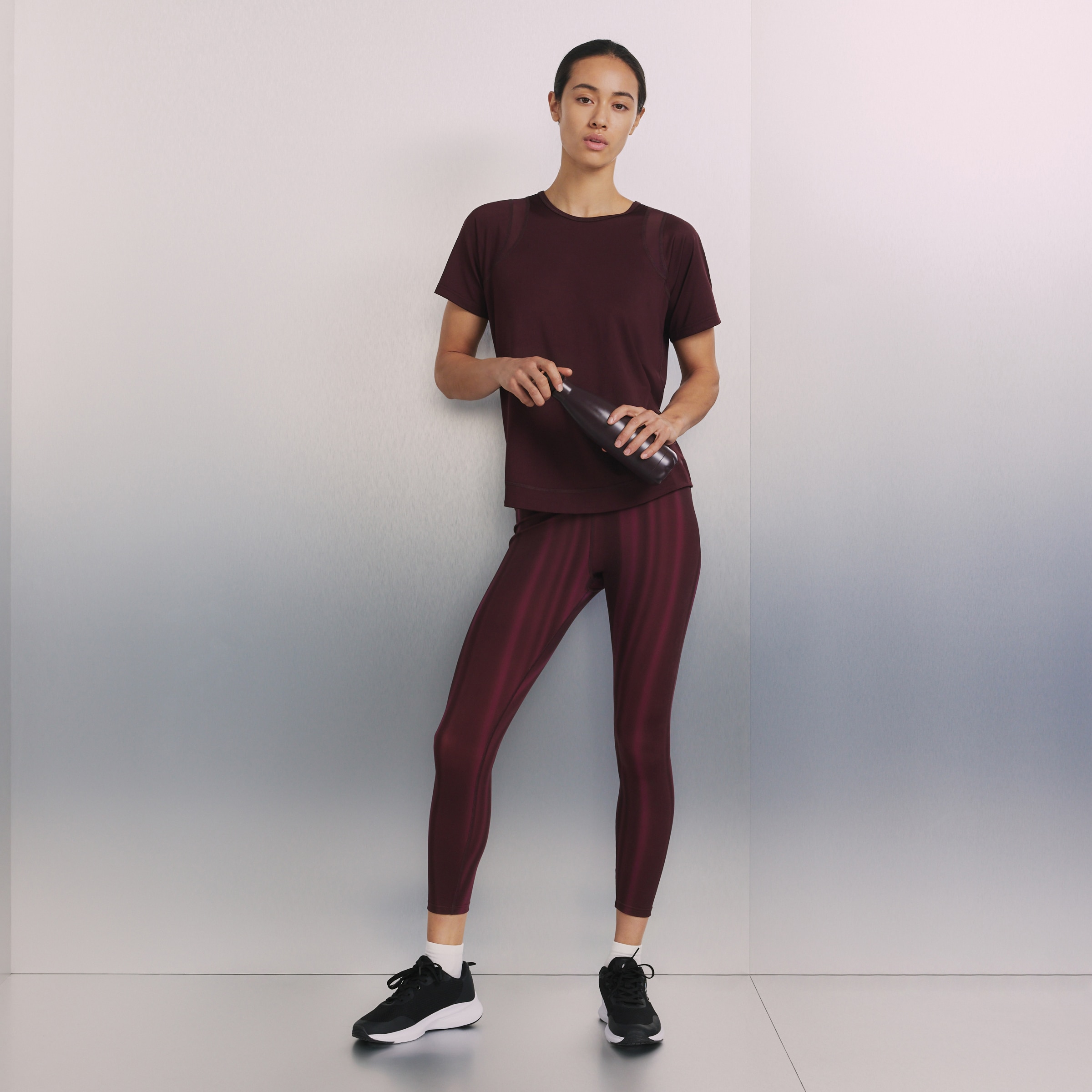 Leggings de Training Estampadas de Mulher Bordeaux-1