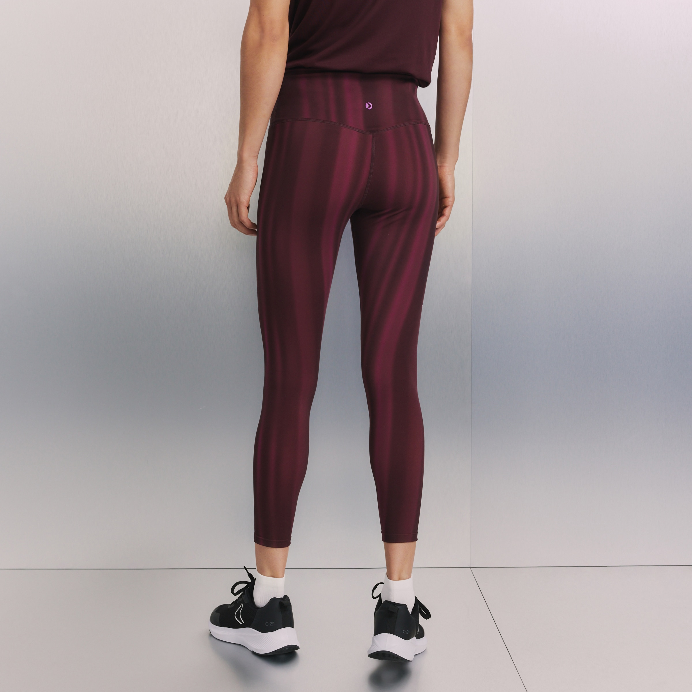 Leggings de Training Estampadas de Mulher Bordeaux-3