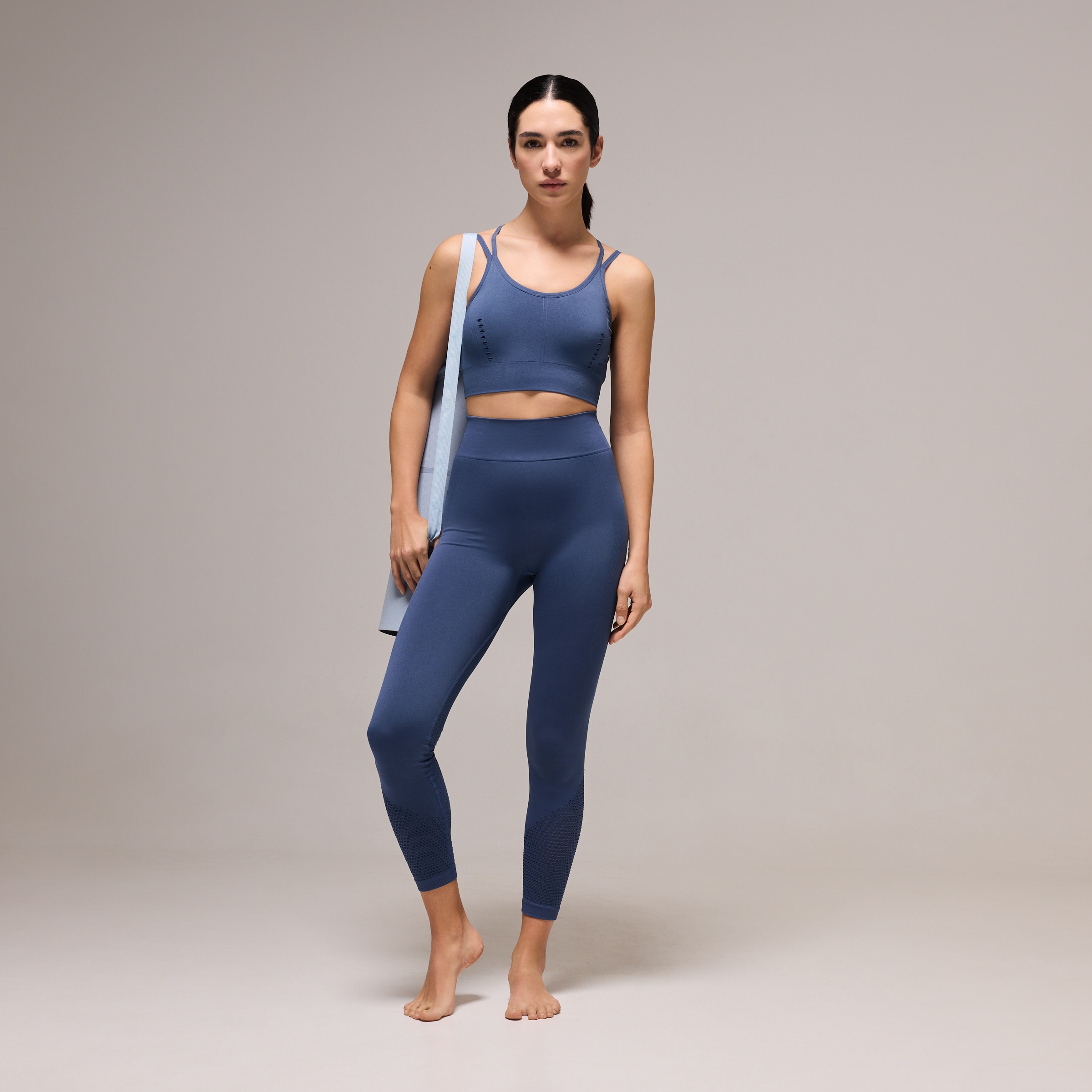 Imagen 0 de Malla larga seamless de Yoga de mujer Boomerang Azulón