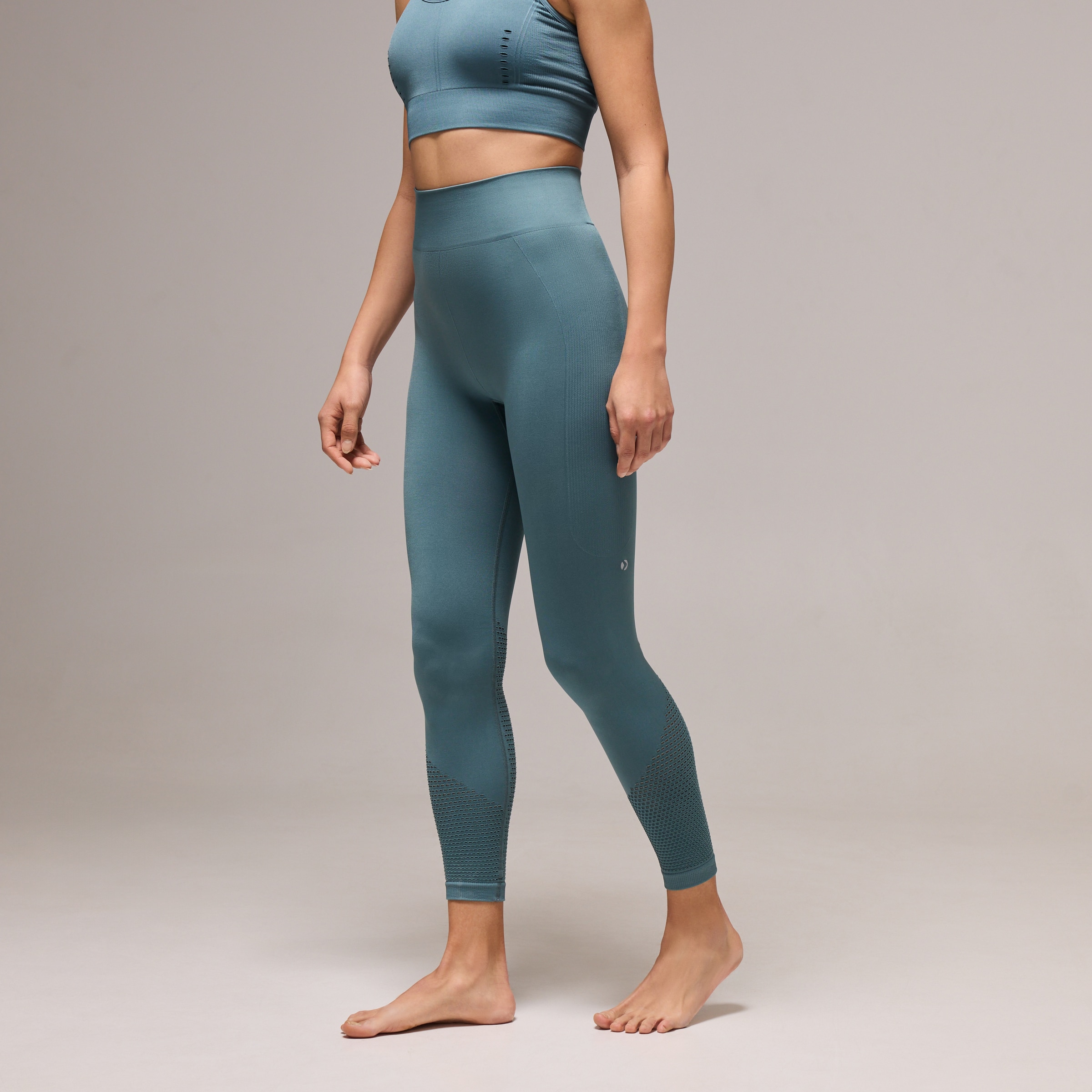 Leggings Seamless de Yoga de Mulher Azul pálido-2