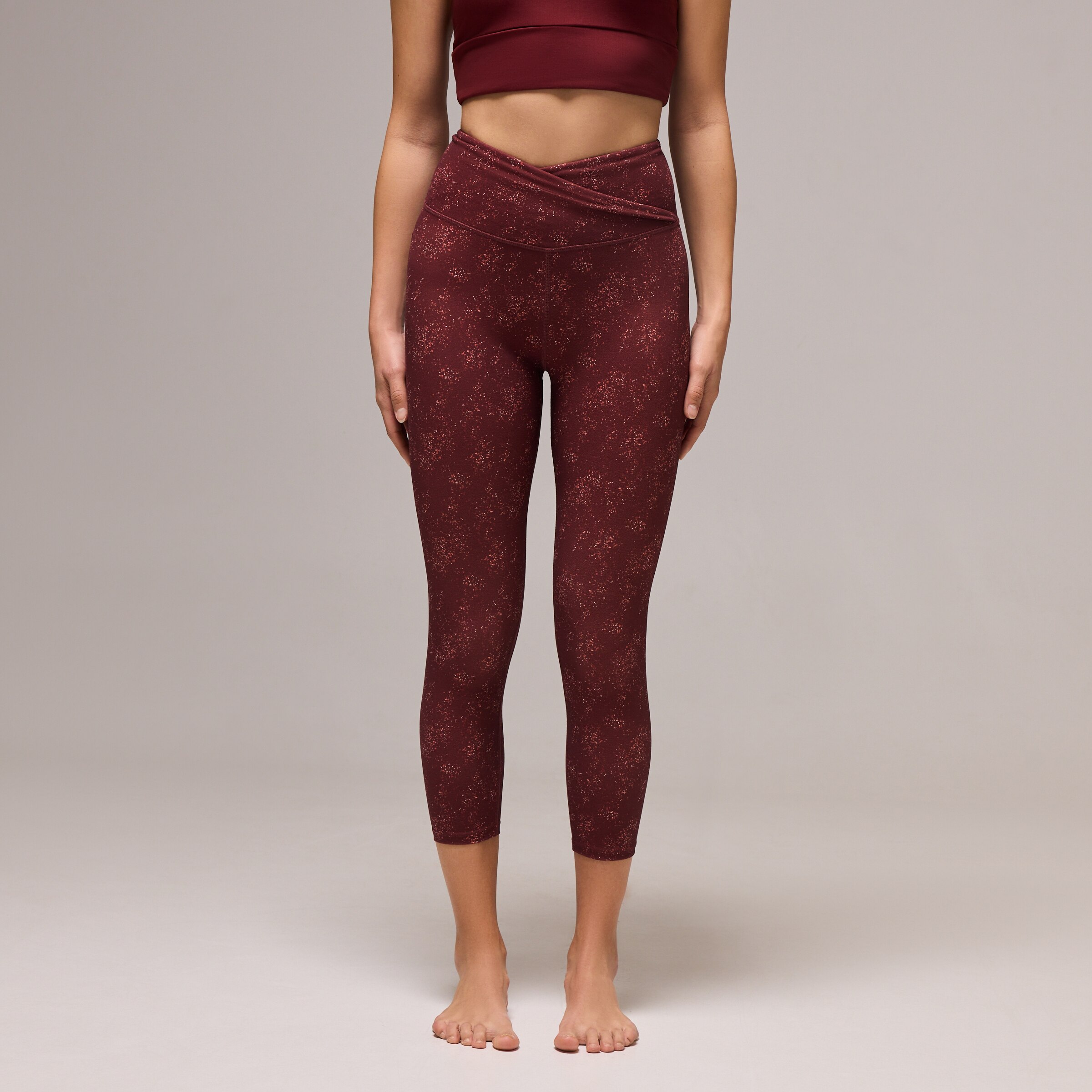 Leggings 7/8 de Yoga Estampadas de Mulher Terracota-2