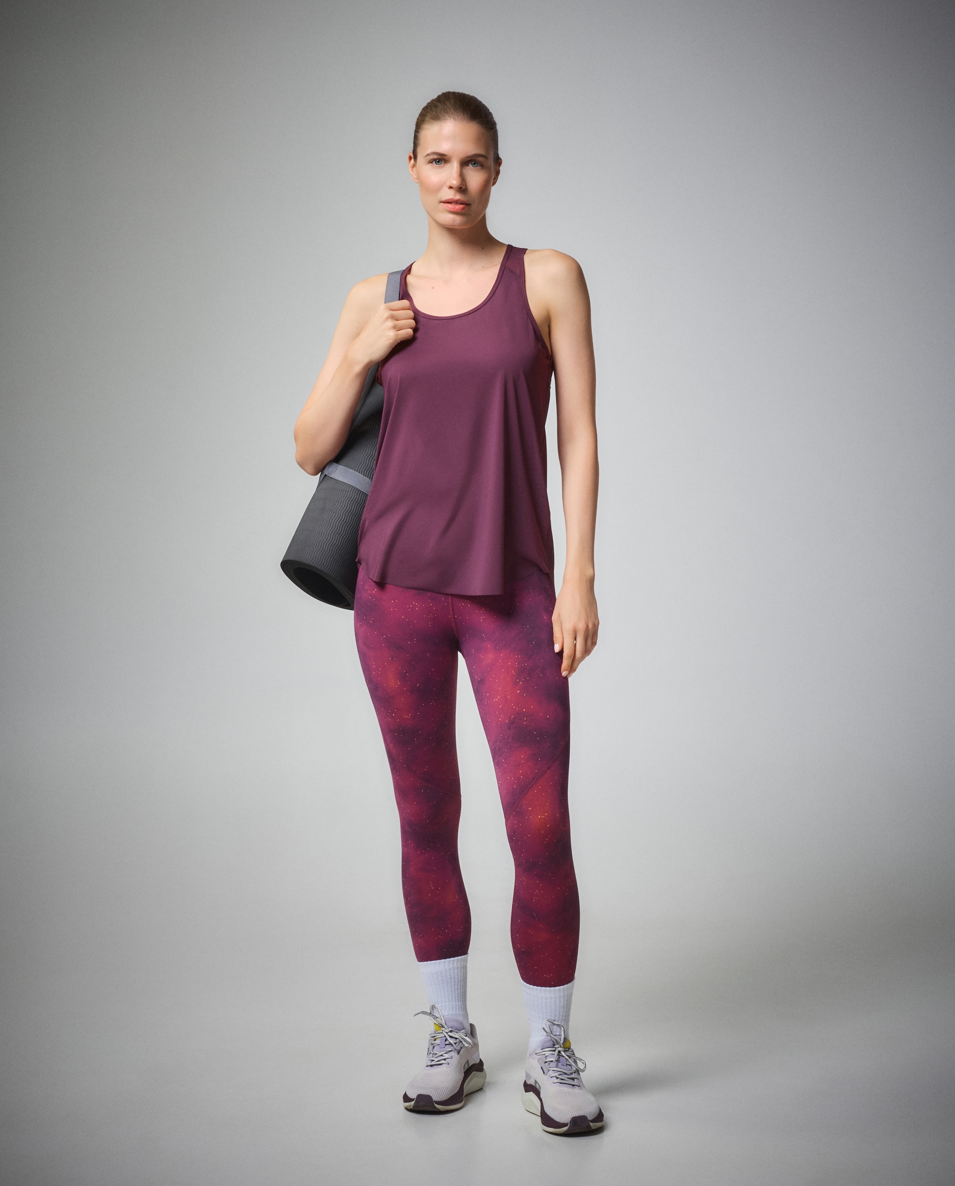 Malla larga printada de training de mujer Boomerang - Morado Morado-1