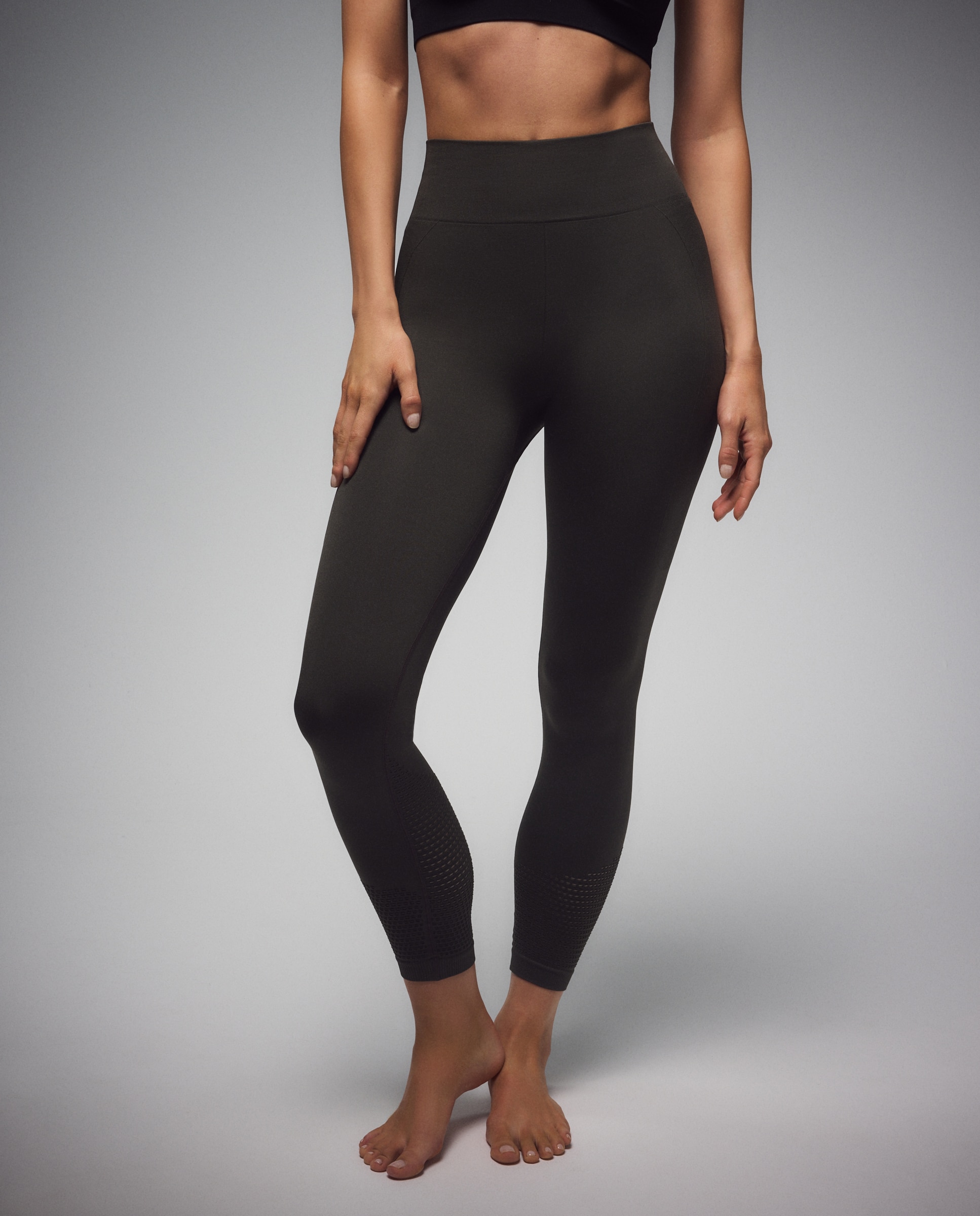 Leggings Seamless de Yoga de Mulher 580 Musgo-2
