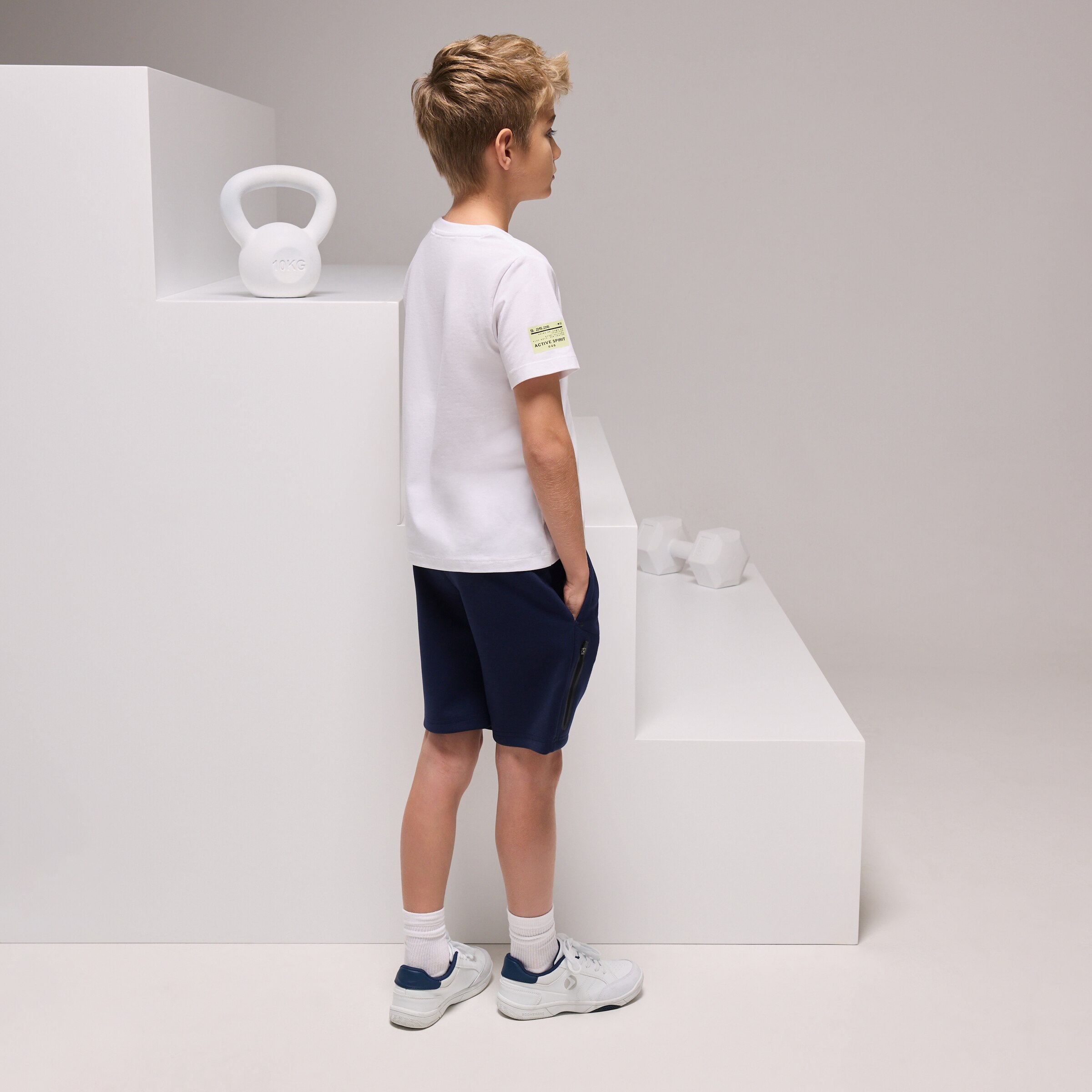 Calções de Viscose Sportcasual de Menino Azul-marinho-3