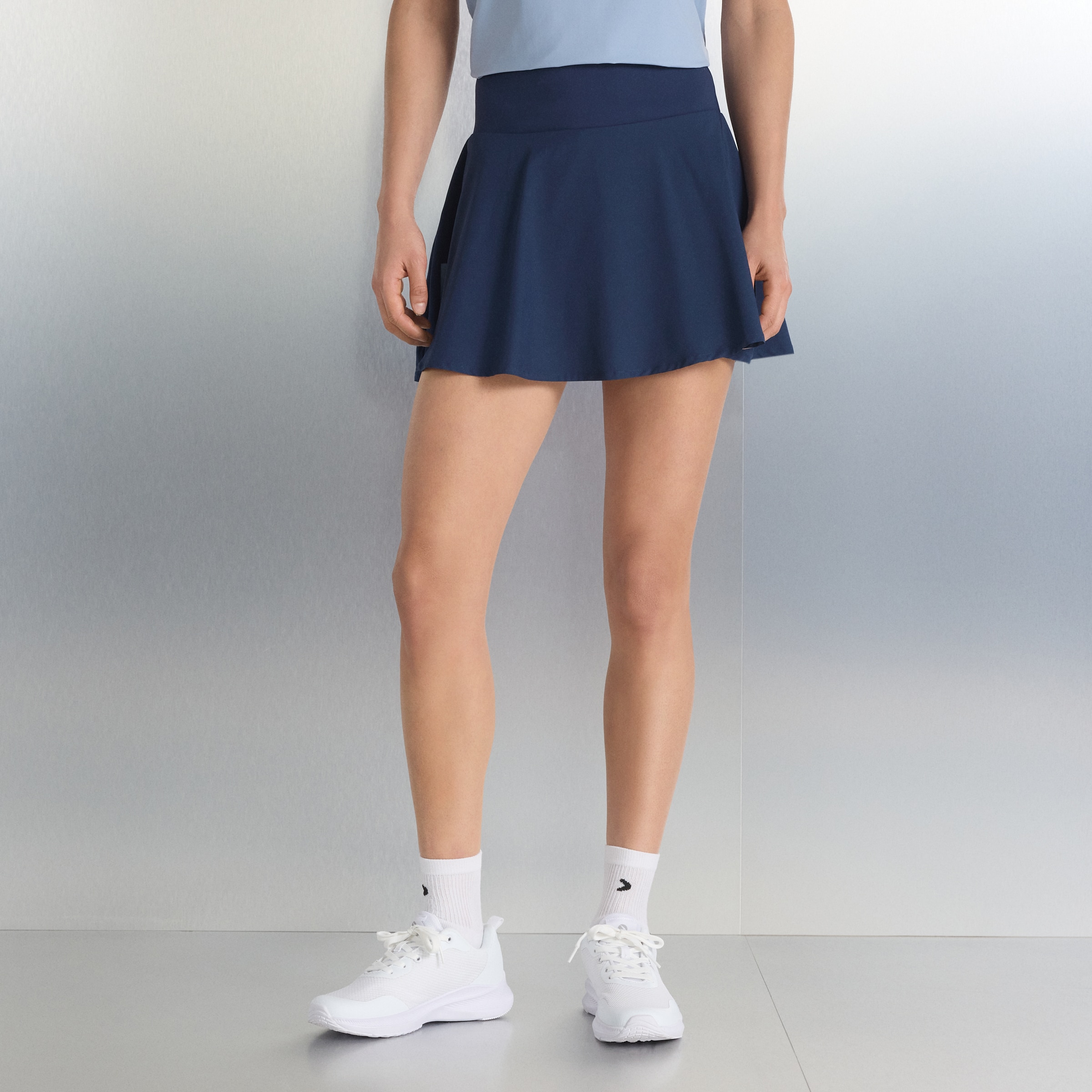 Falda con short interior de training de mujer Boomerang - Azul marino Azul marino-2