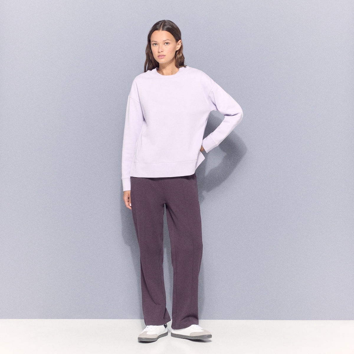 Calças Largas Sportcasual de Mulher Roxo-1