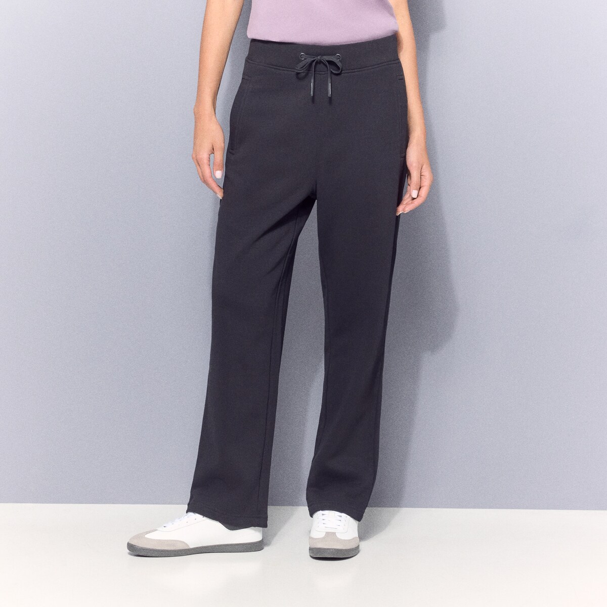 Calças de Punho Sportcasual de Mulher Preto-2