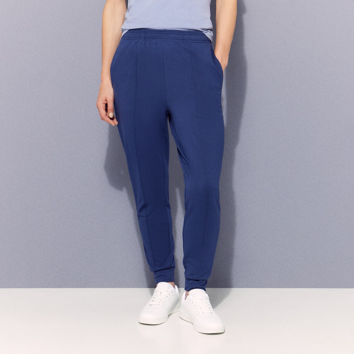 Calças com Punho Sportcasual de Mulher Azul-2