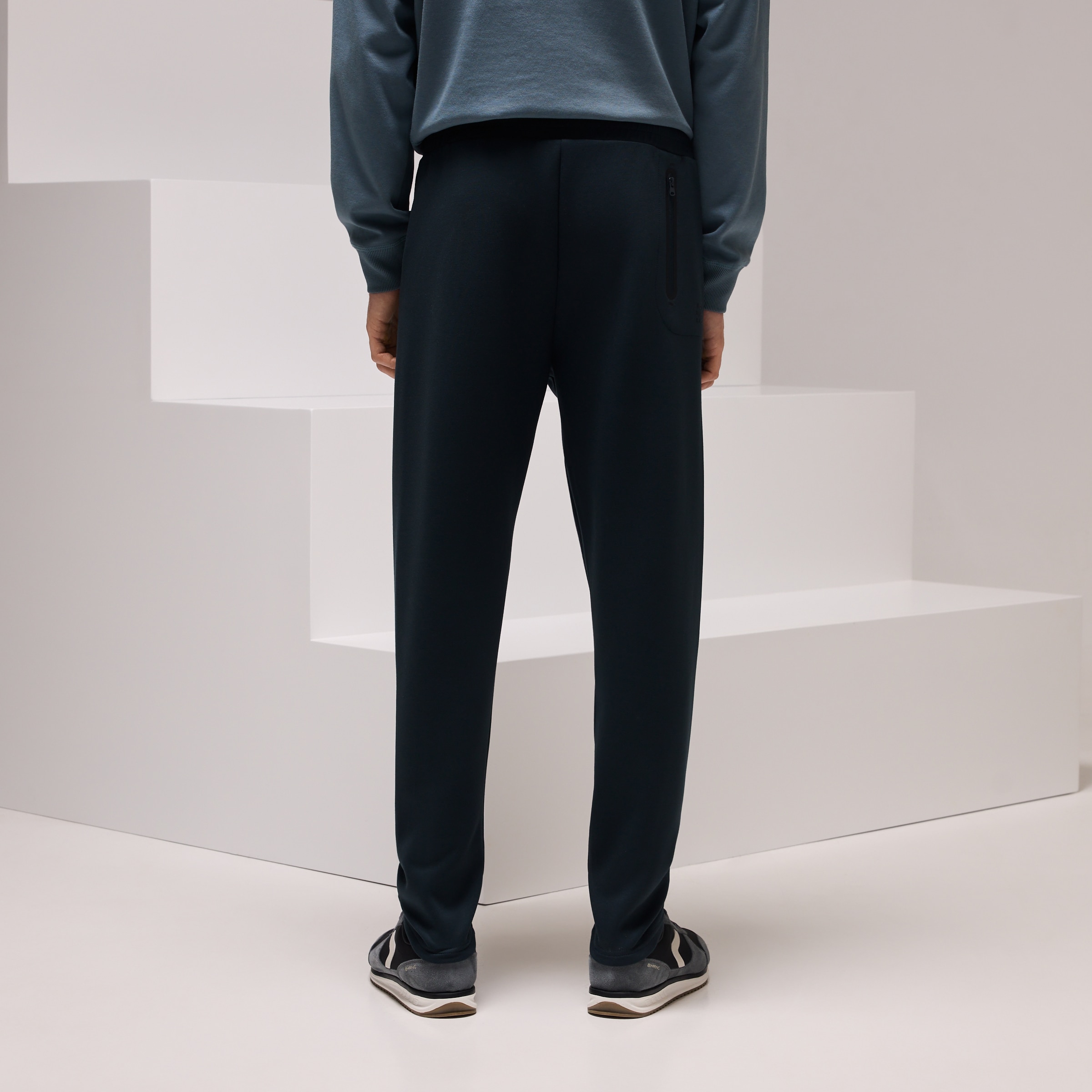 Calças Regular de Viscose Sportcasual de Homem Petróleo-3