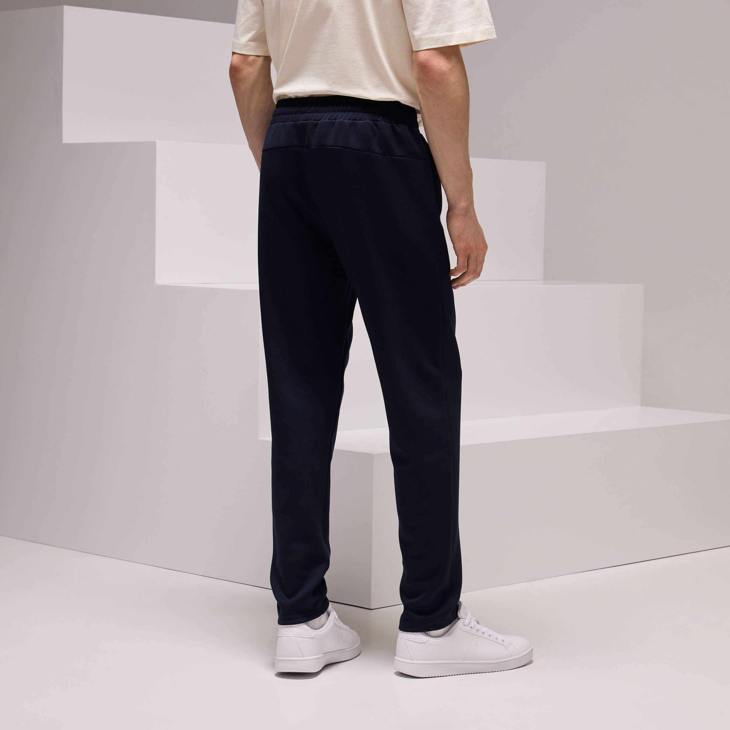 Calças Regular de Viscose Sportcasual de Homem Azul-marinho-3