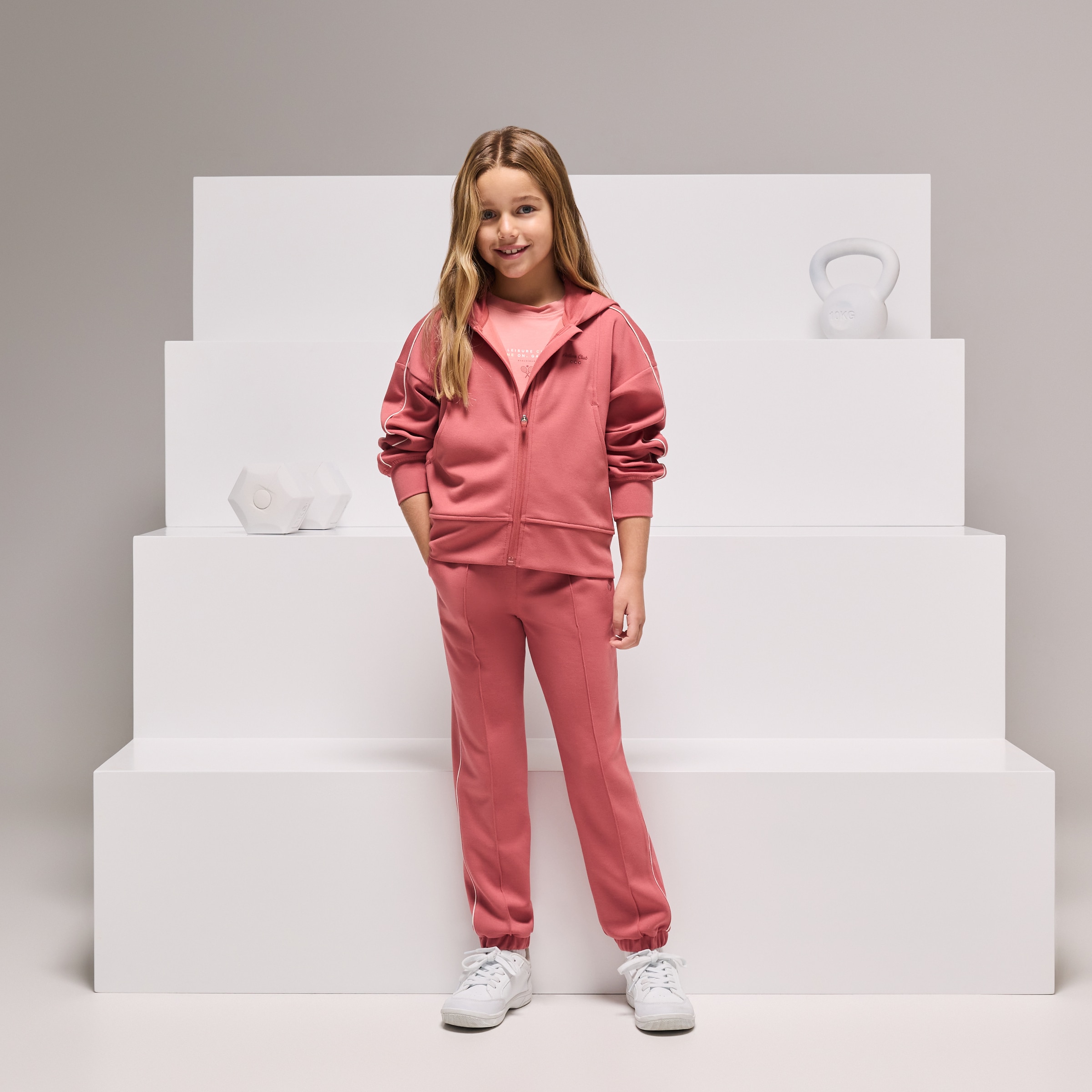 Calças Sportcasual de Menina Terracota-1