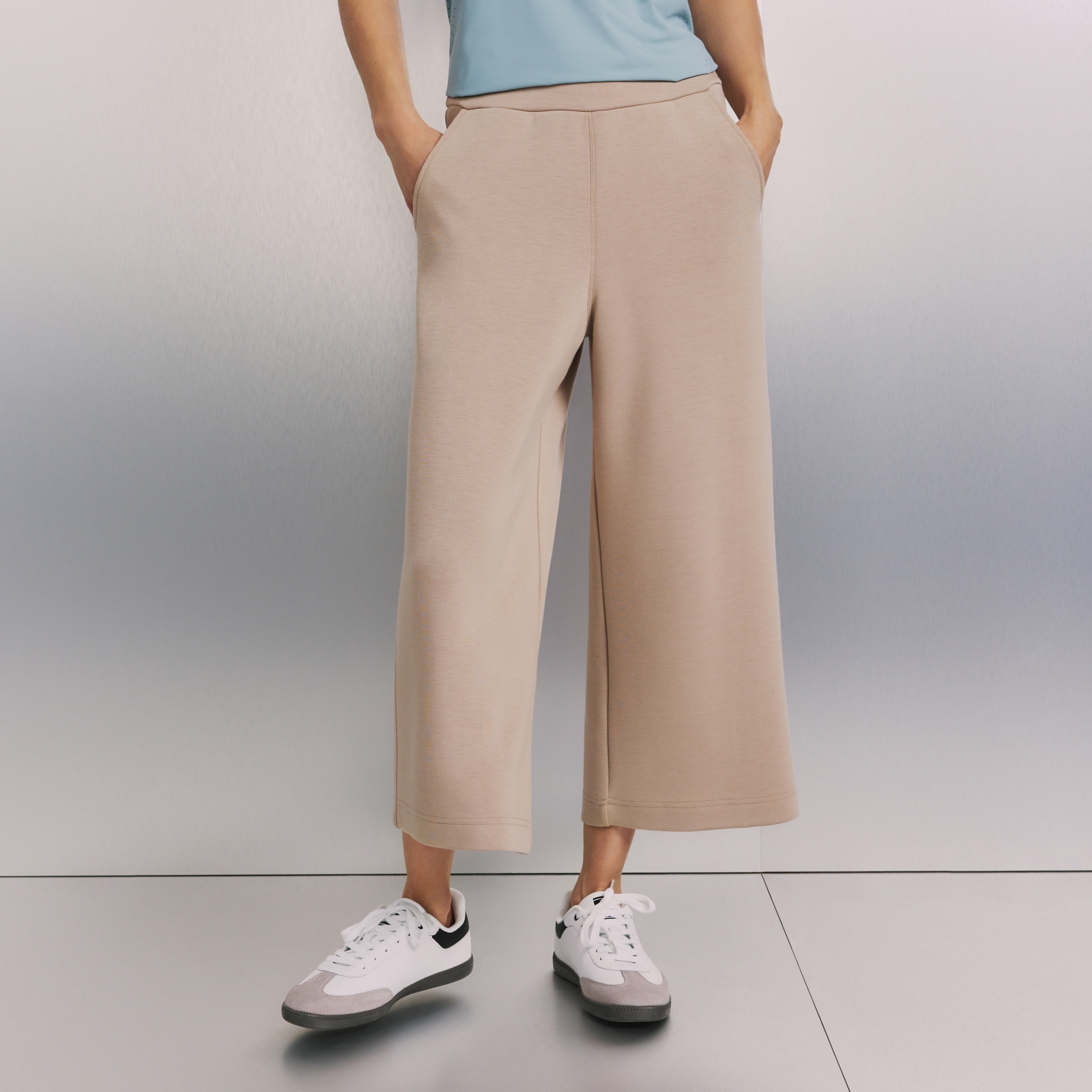 Calças Capri de Modal Sportcasual de Mulher Camel-2
