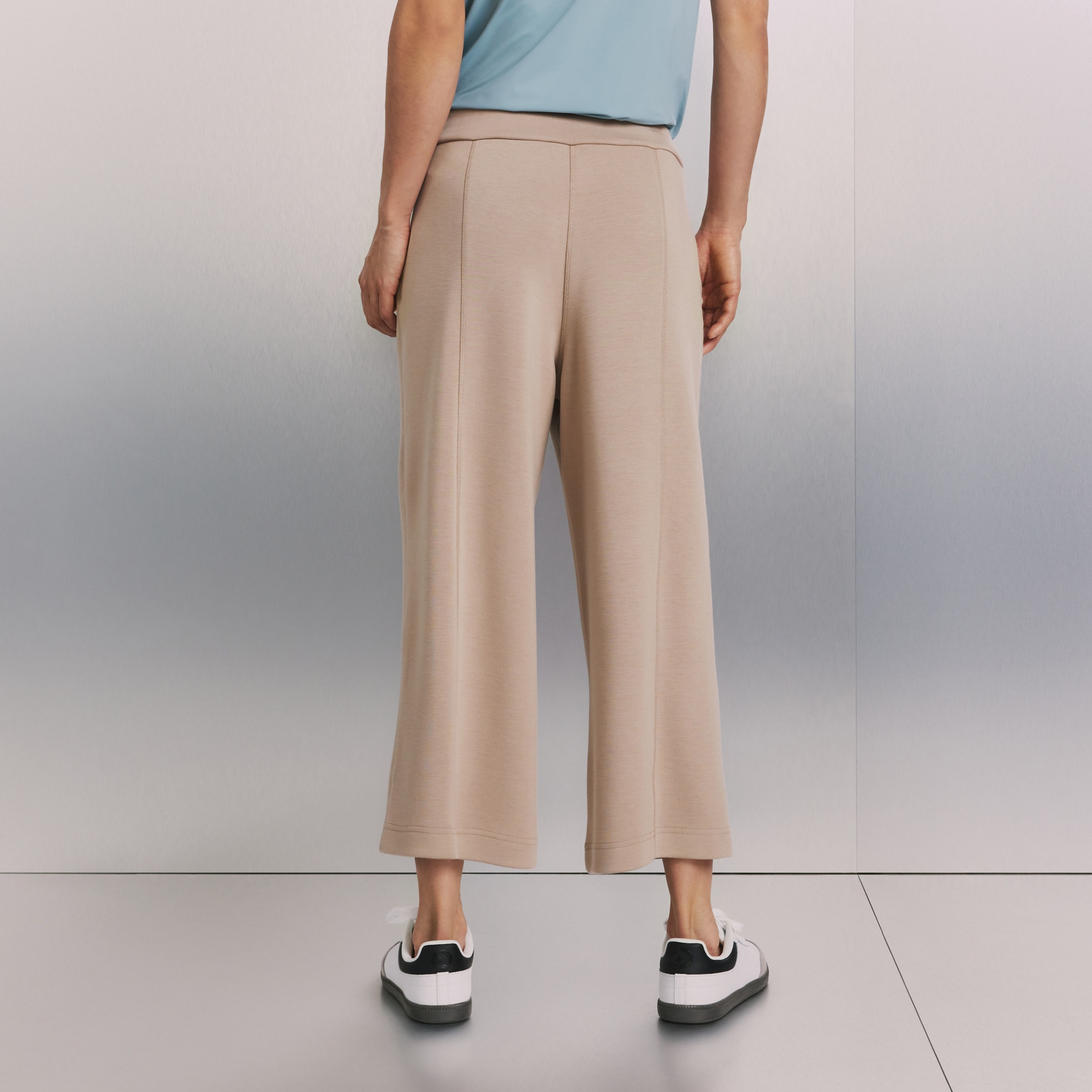 Calças Capri de Modal Sportcasual de Mulher Camel-3