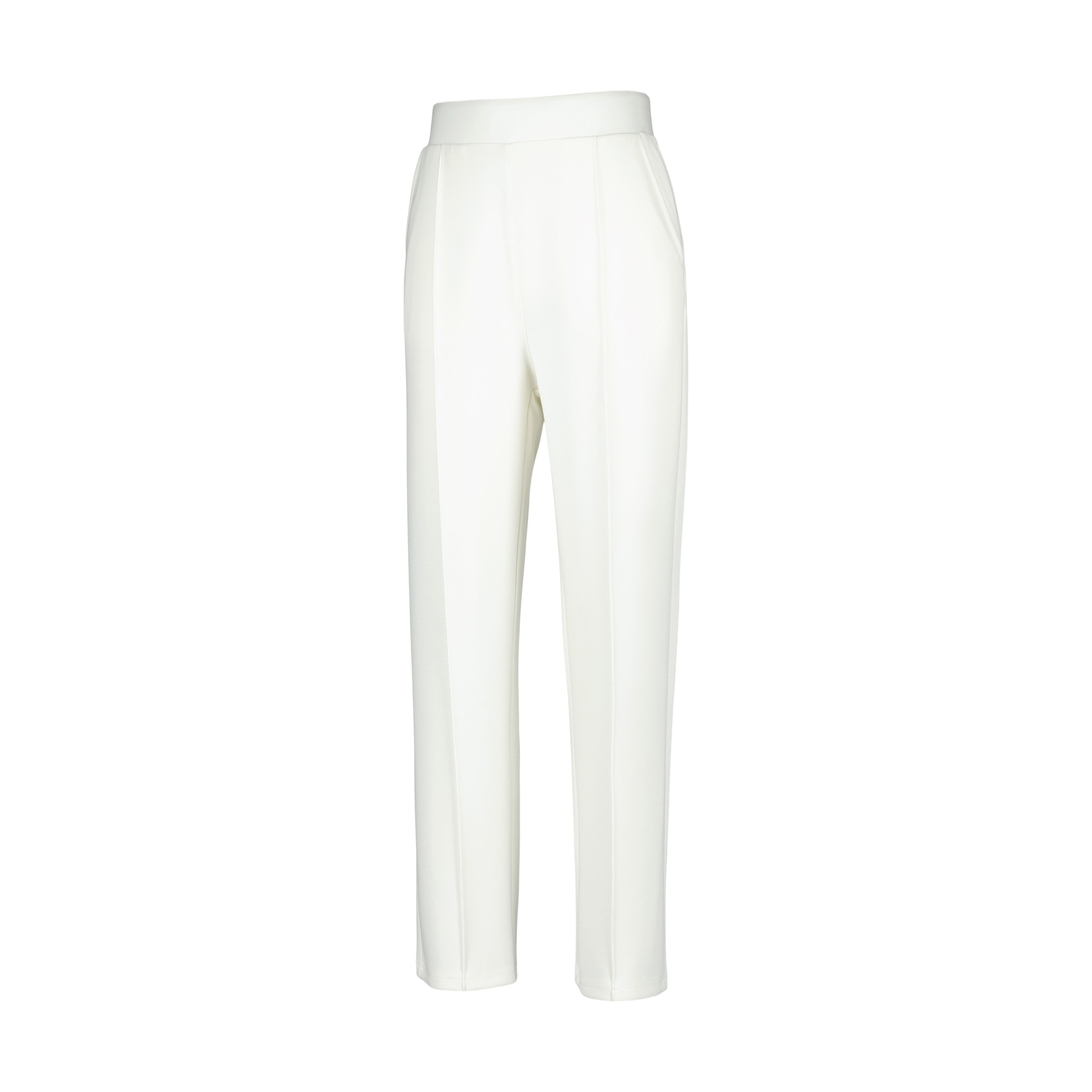 Calças Largas de Modal Sportcasual de Mulher Baunilha-4