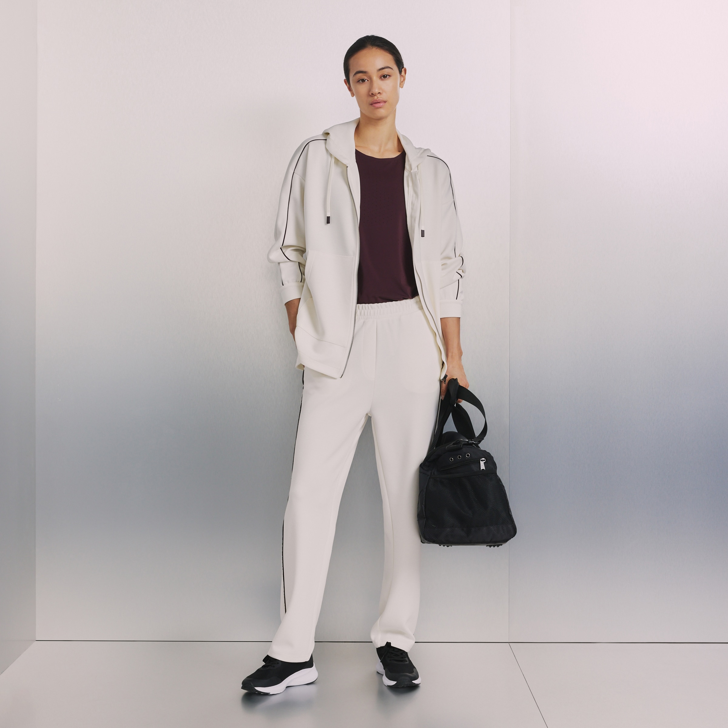 Calças de Modal Sportcasual de Mulher Baunilha-1