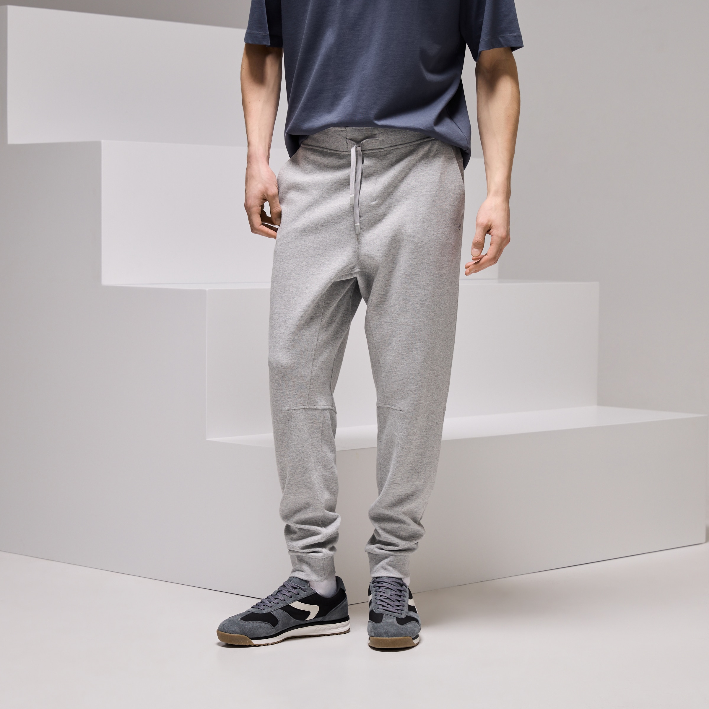 Calças com Punho Sportcasual de Homem Cinzento médio-2
