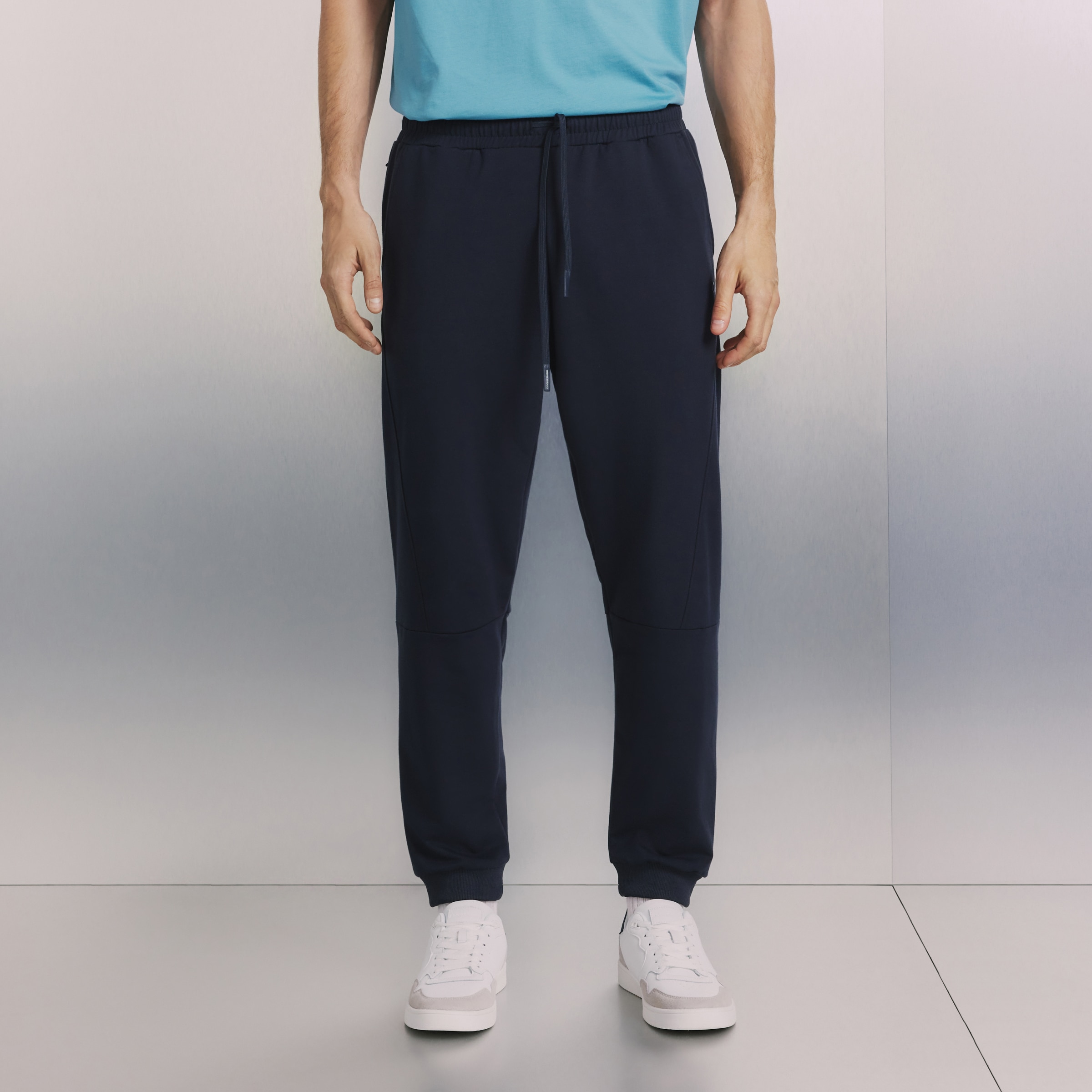 Calças com Punho Sportcasual de Homem Azul-marinho-2
