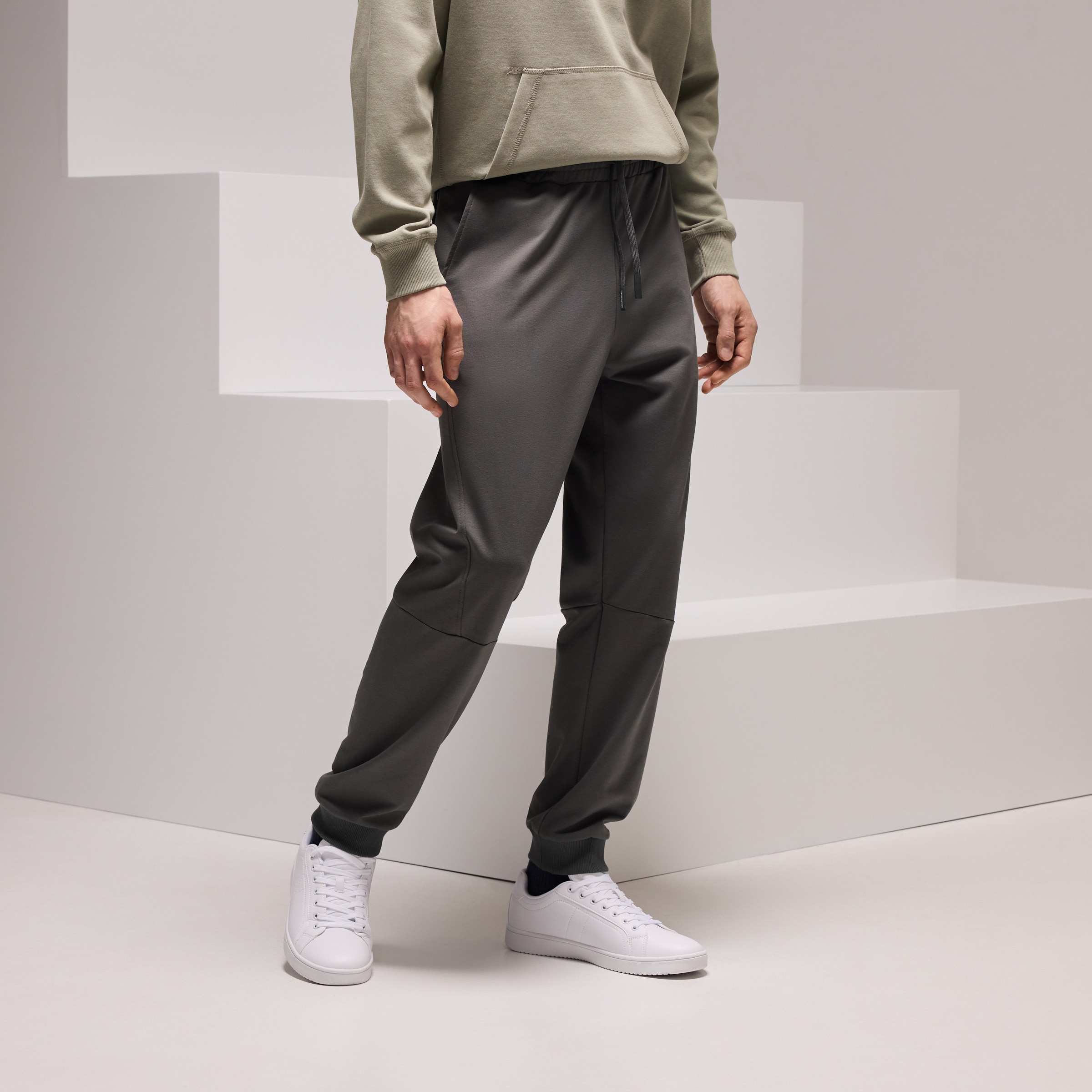 Calças com Punho Sportcasual de Homem Verde-escuro-2
