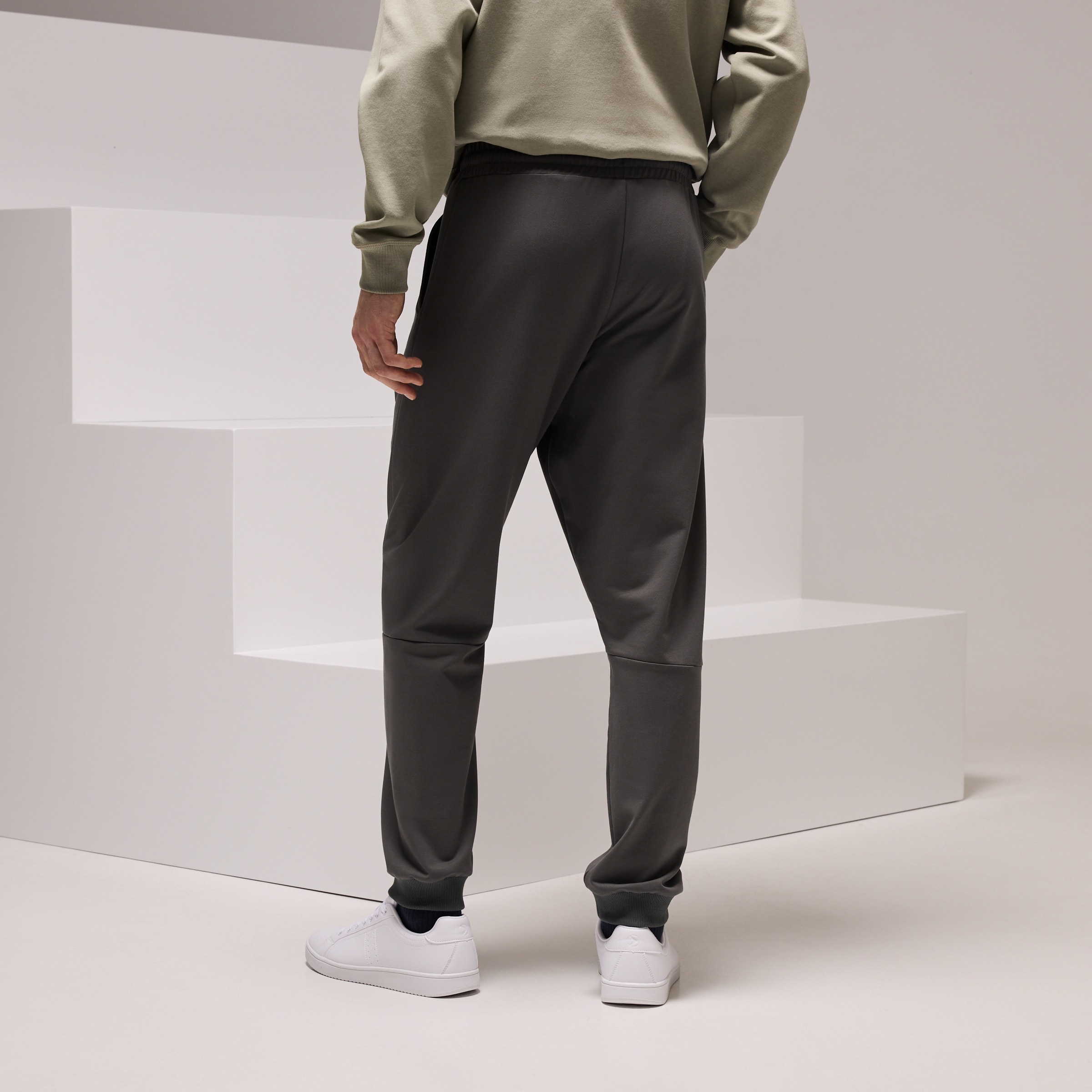 Calças com Punho Sportcasual de Homem Verde-escuro-3