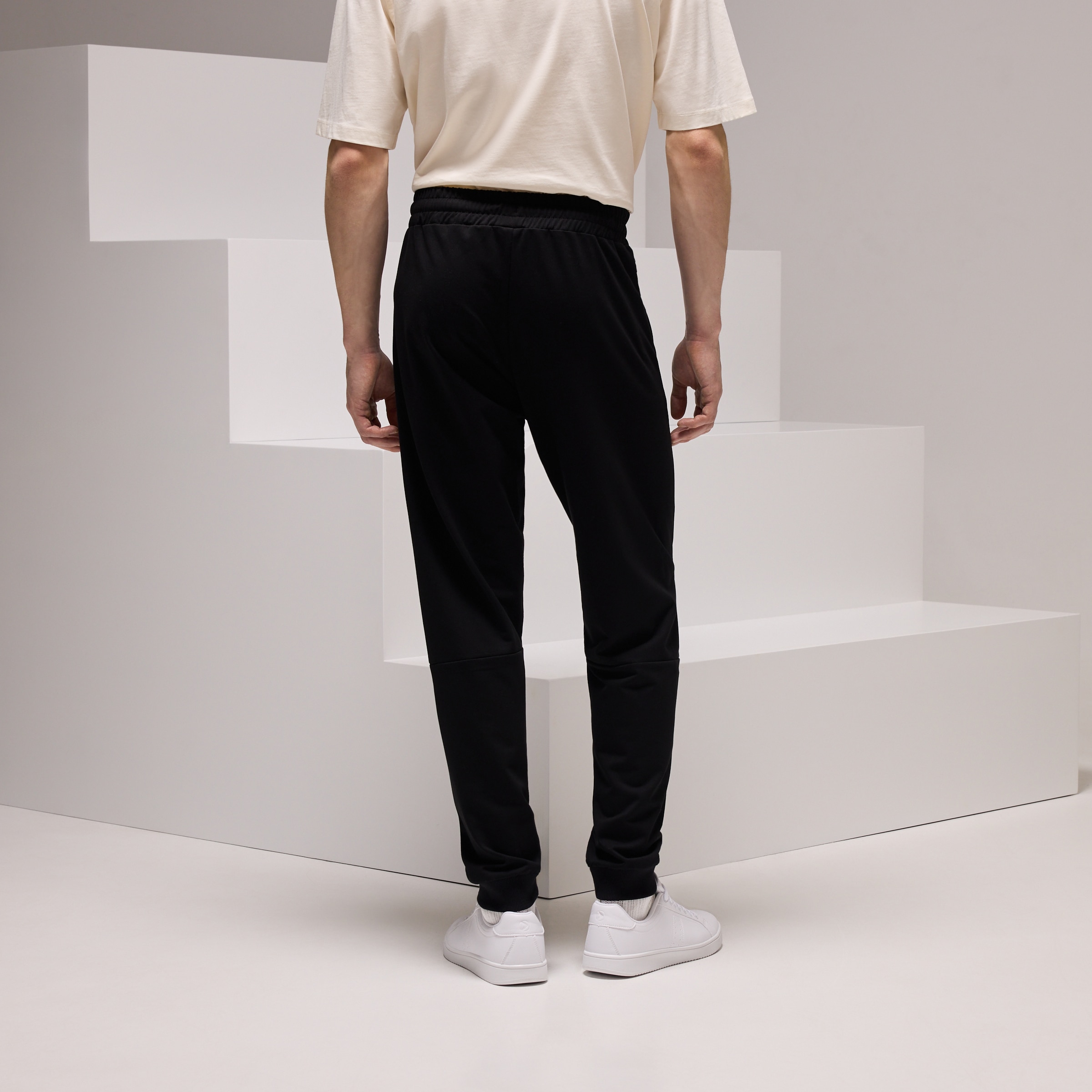 Calças com Punho Sportcasual de Homem Preto-3
