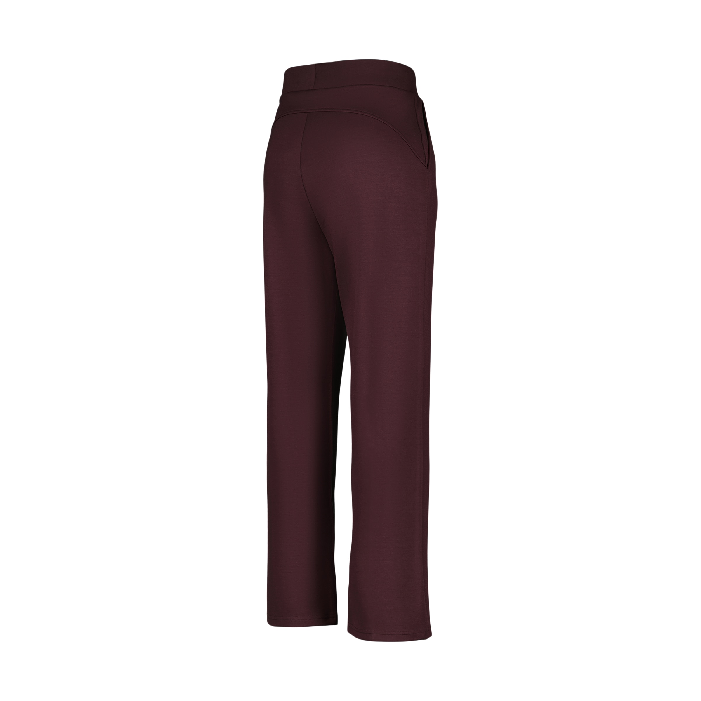 Calças Largas de Modal Sportcasual de Mulher Bordeaux-5