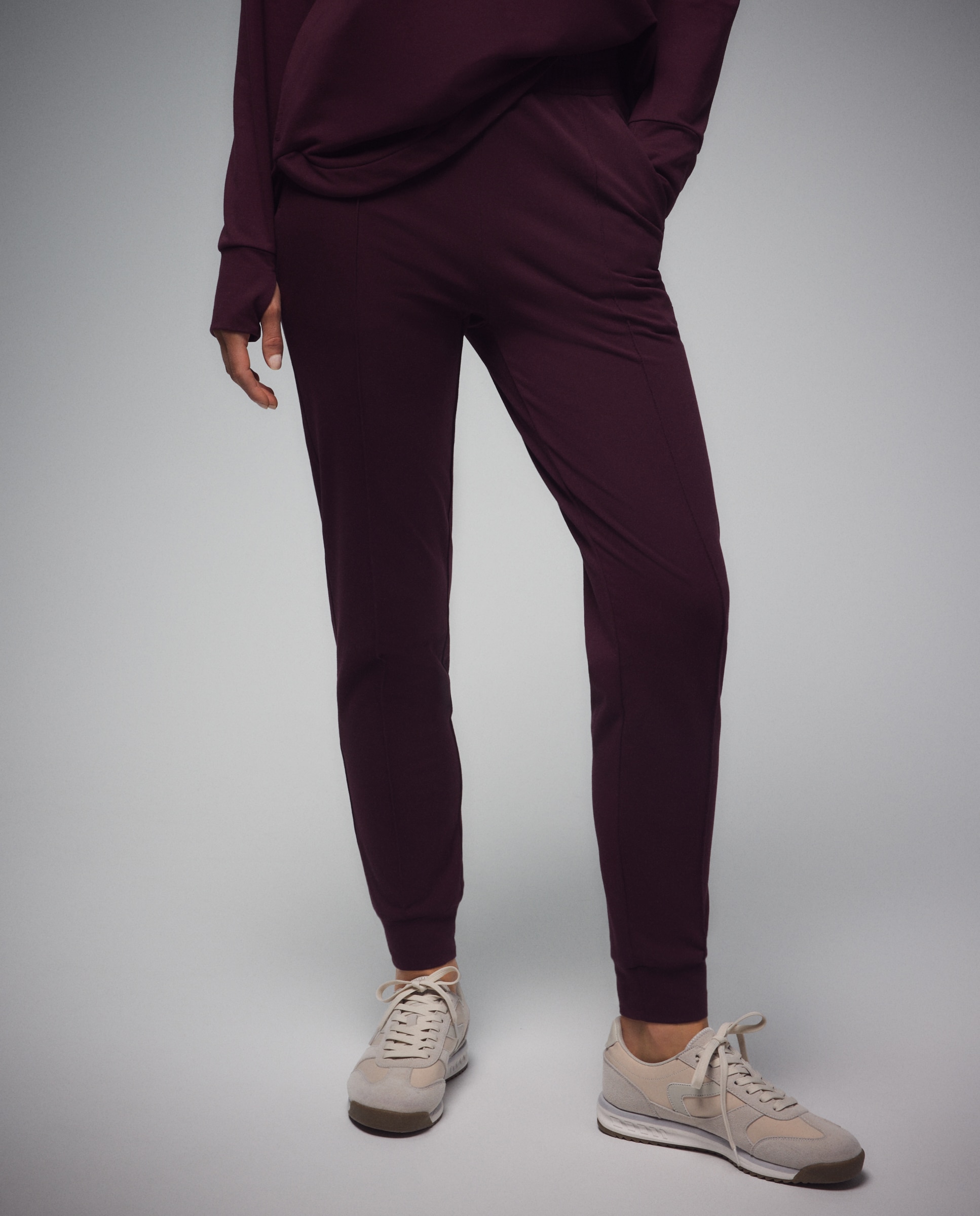 Pantalón con puño Sportcasual de mujer Boomerang - Ciruela Ciruela-2