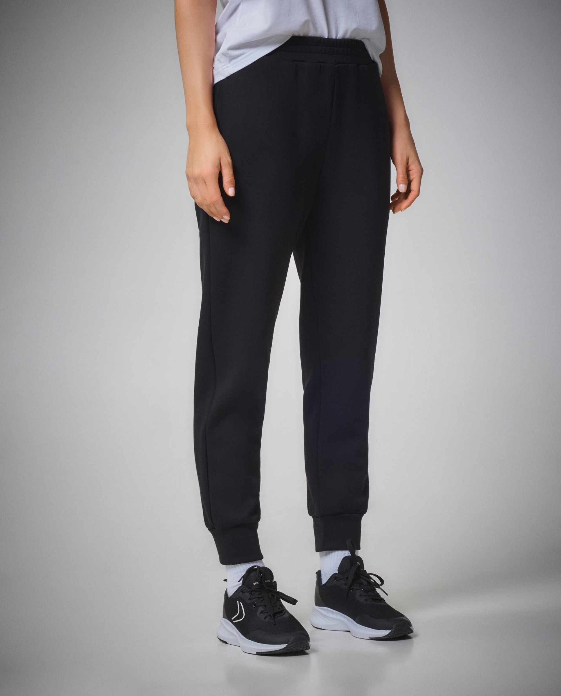 Pantalón con puño viscosa de Sportcasual de mujer Boomerang - Negro Negro-2