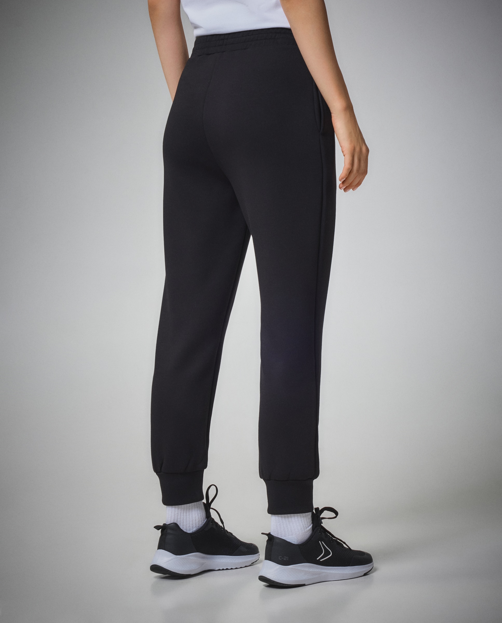 Pantalón con puño viscosa de Sportcasual de mujer Boomerang - Negro Negro-3