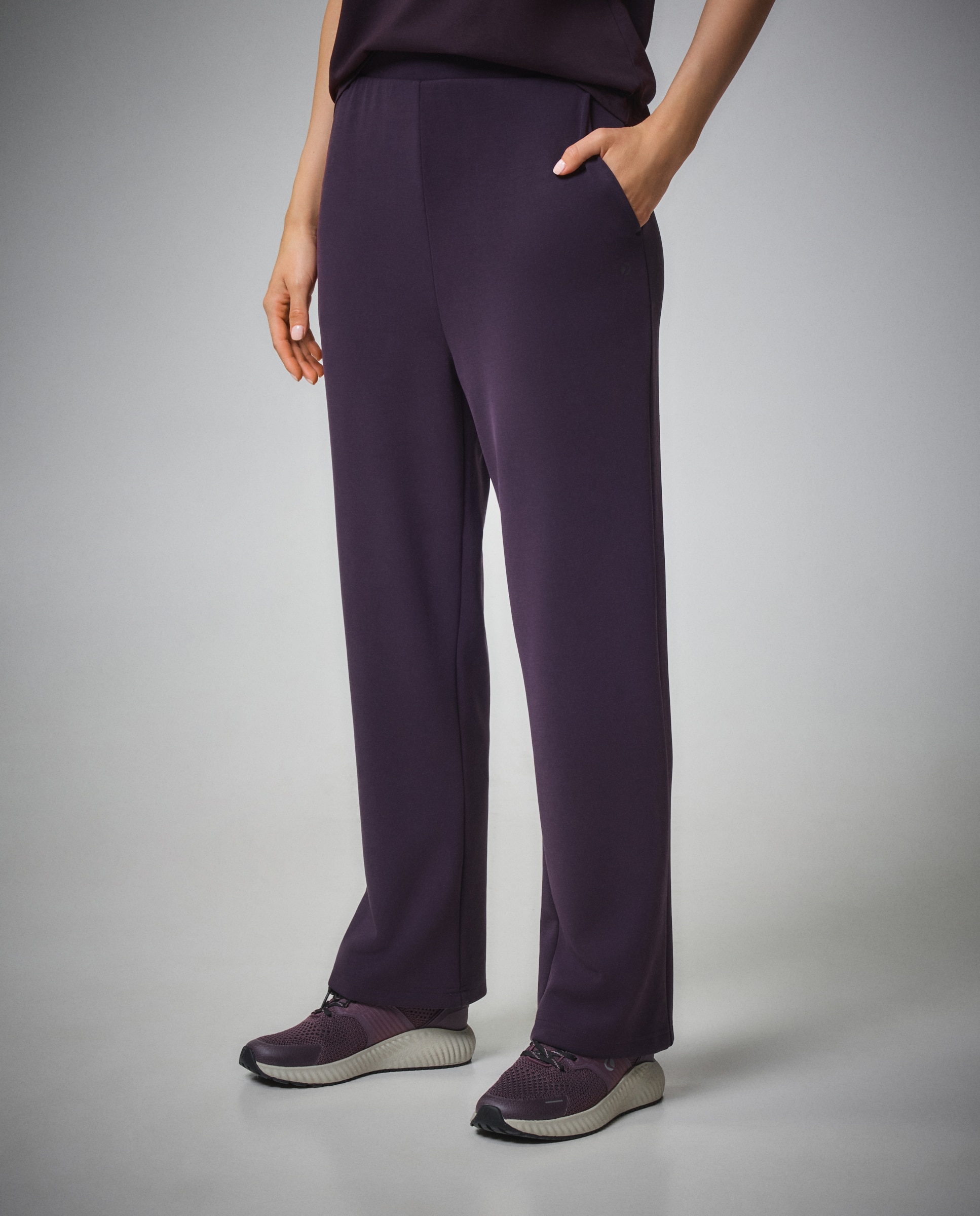 Calças Largas de Modal Sportcasual de Mulher 291 Beringela-2