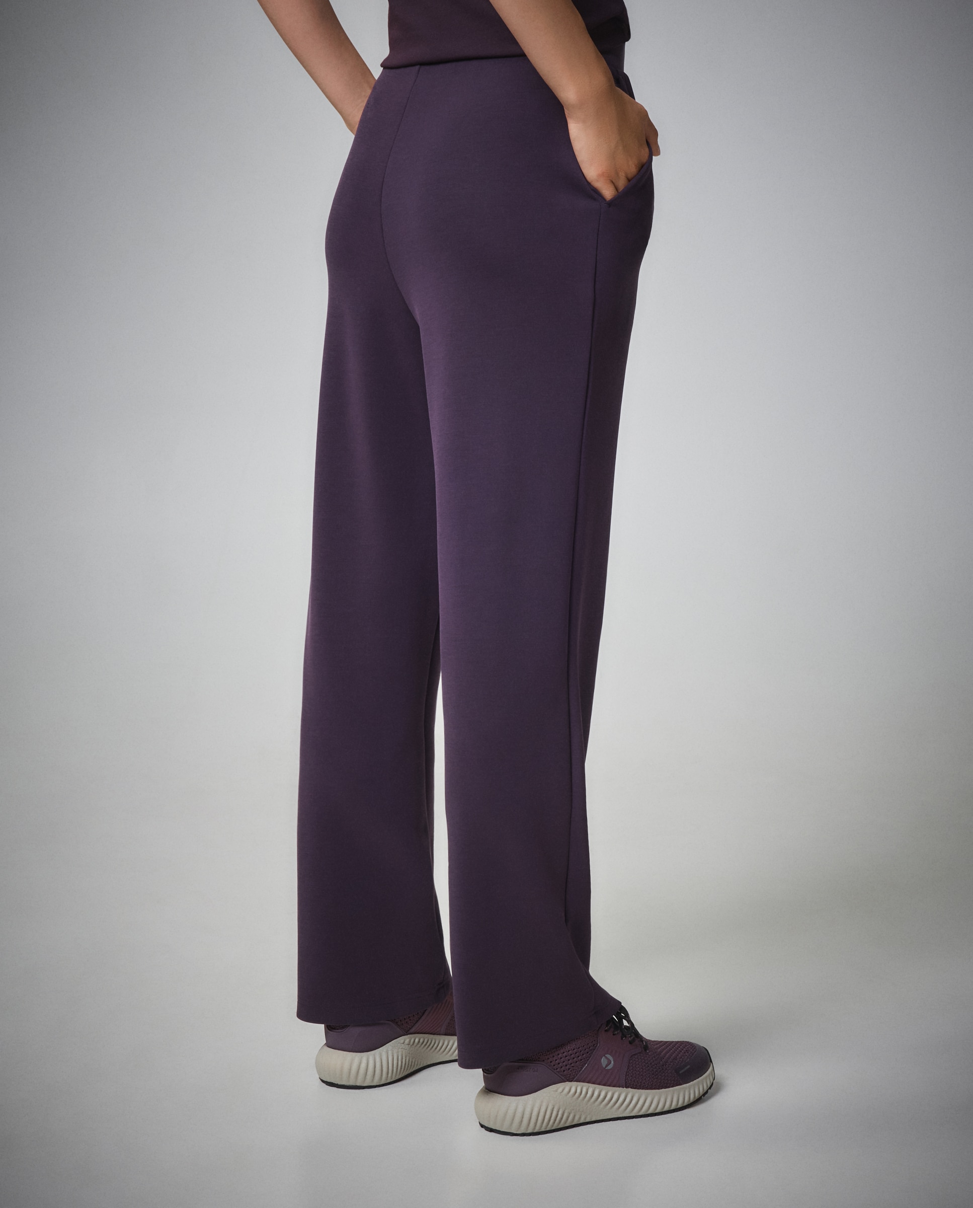 Calças Largas de Modal Sportcasual de Mulher 291 Beringela-3