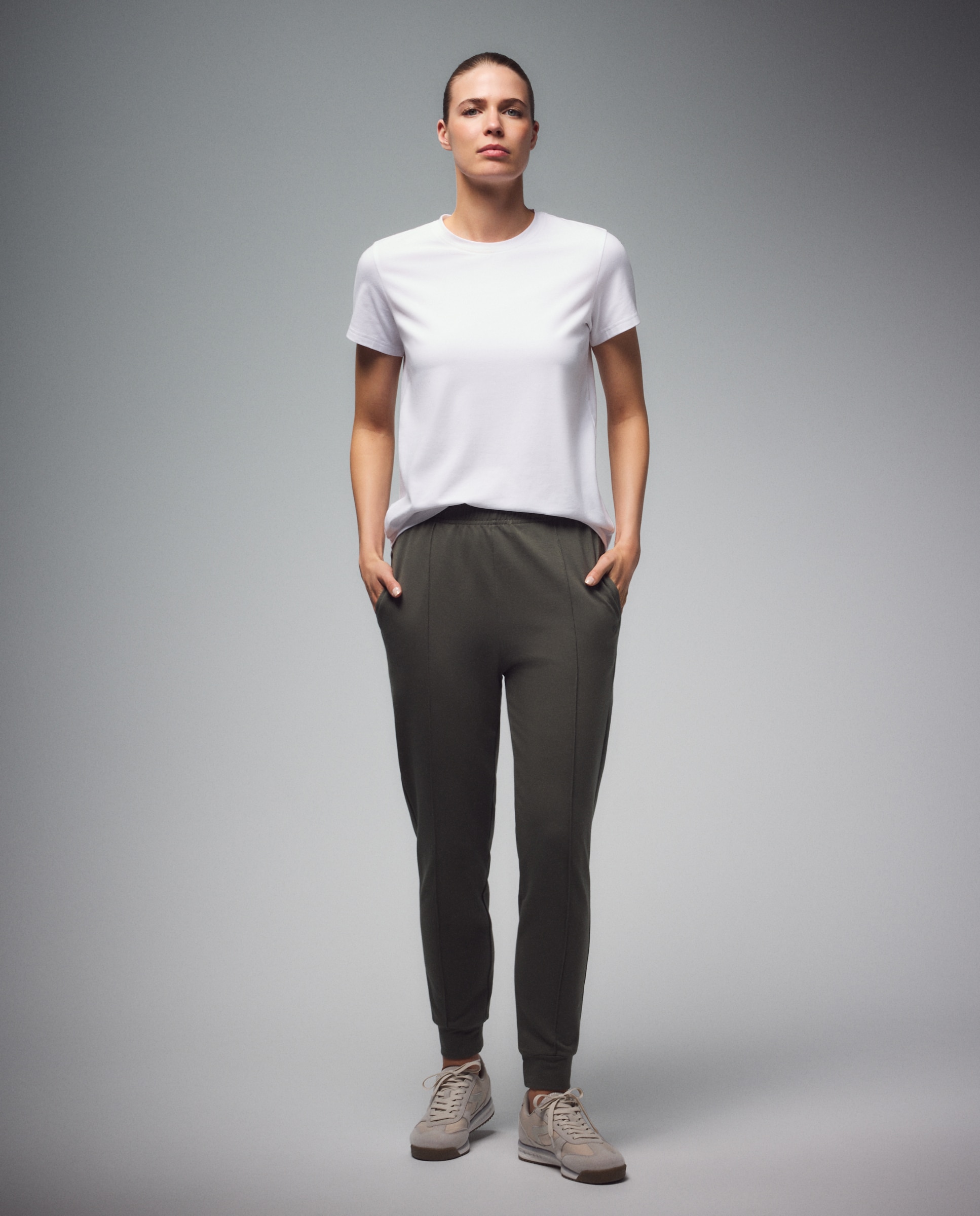 Pantalón con puño Sportcasual de mujer Boomerang - Verde Verde-1