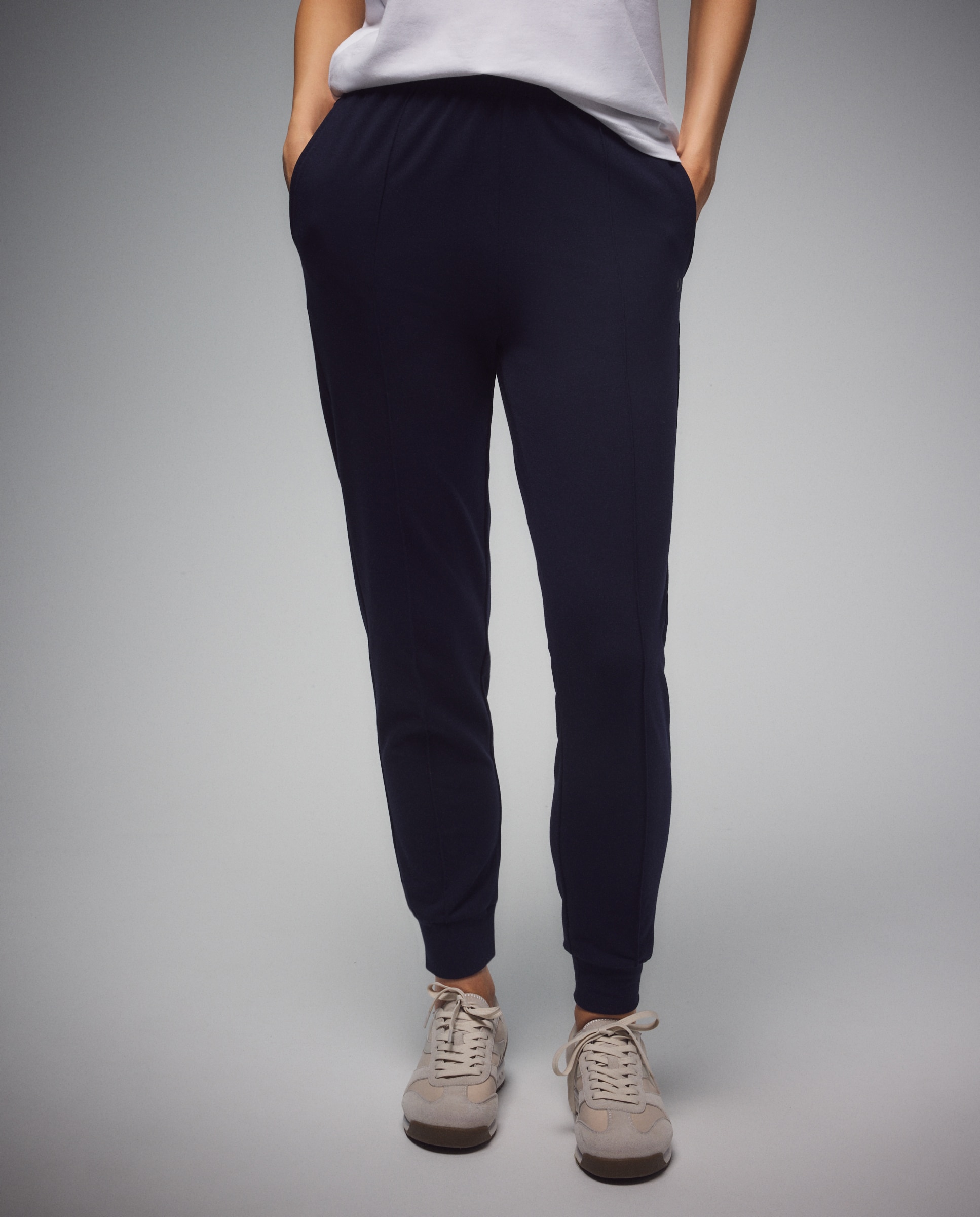 Calças com Punho Sportcasual de Mulher Azul-marinho-2