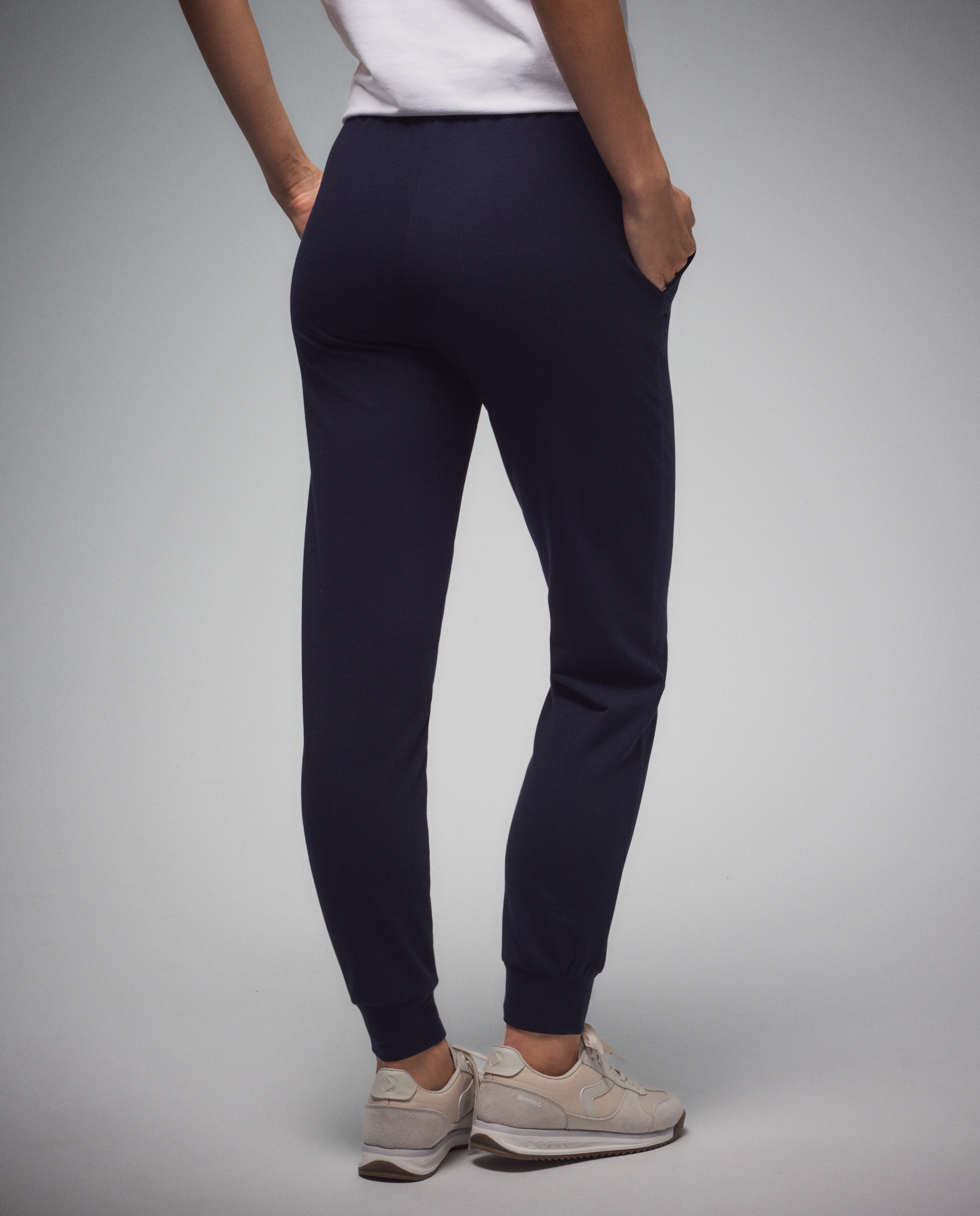 Calças com Punho Sportcasual de Mulher Azul-marinho-3