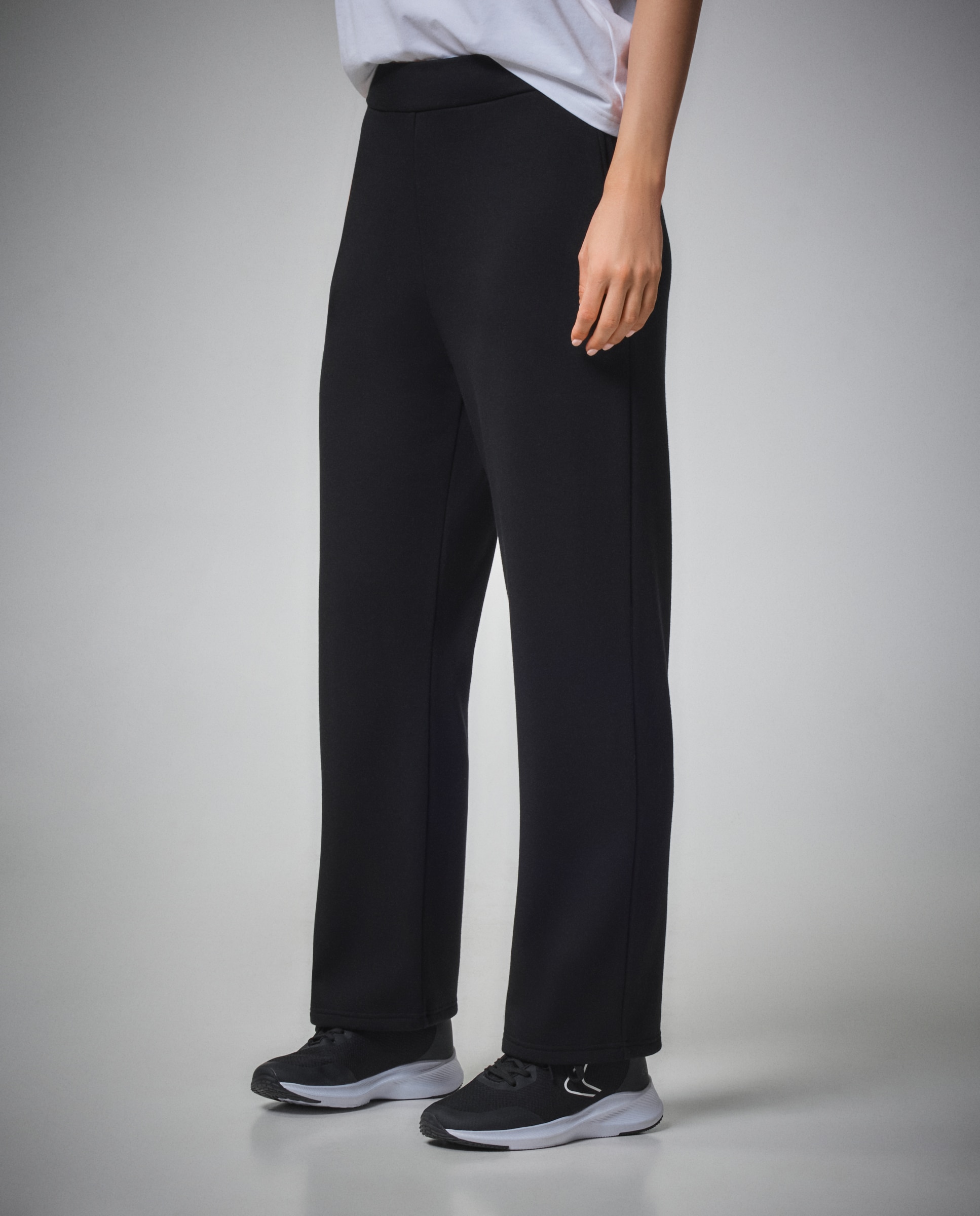 Pantalón ancho Modal cálido Sportcasual de mujer Boomerang - Negro Negro-2