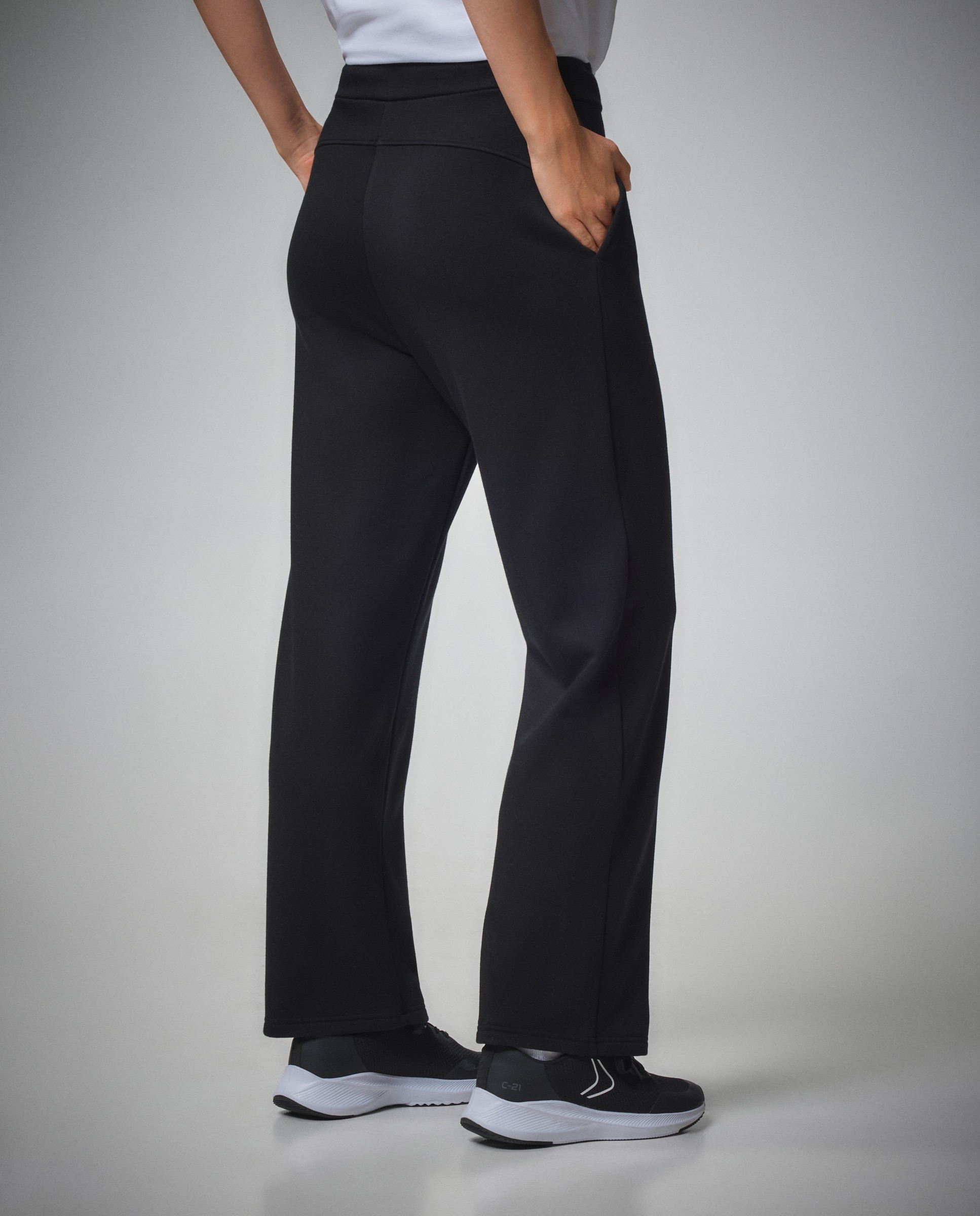 Pantalón ancho Modal cálido Sportcasual de mujer Boomerang - Negro Negro-3
