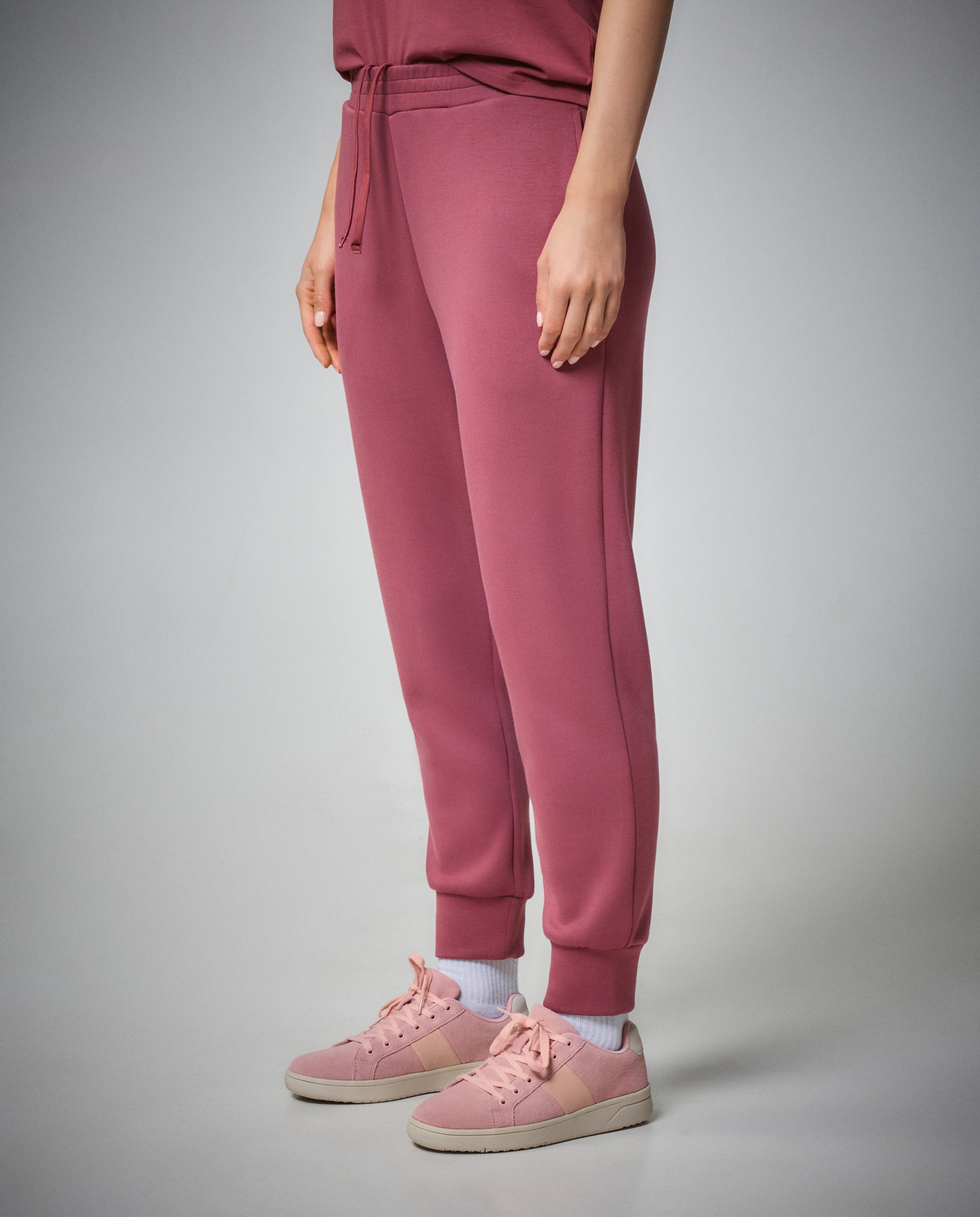 Calças com Punho de Viscose Sportcasual de Mulher 230 Rosa Escuro-2